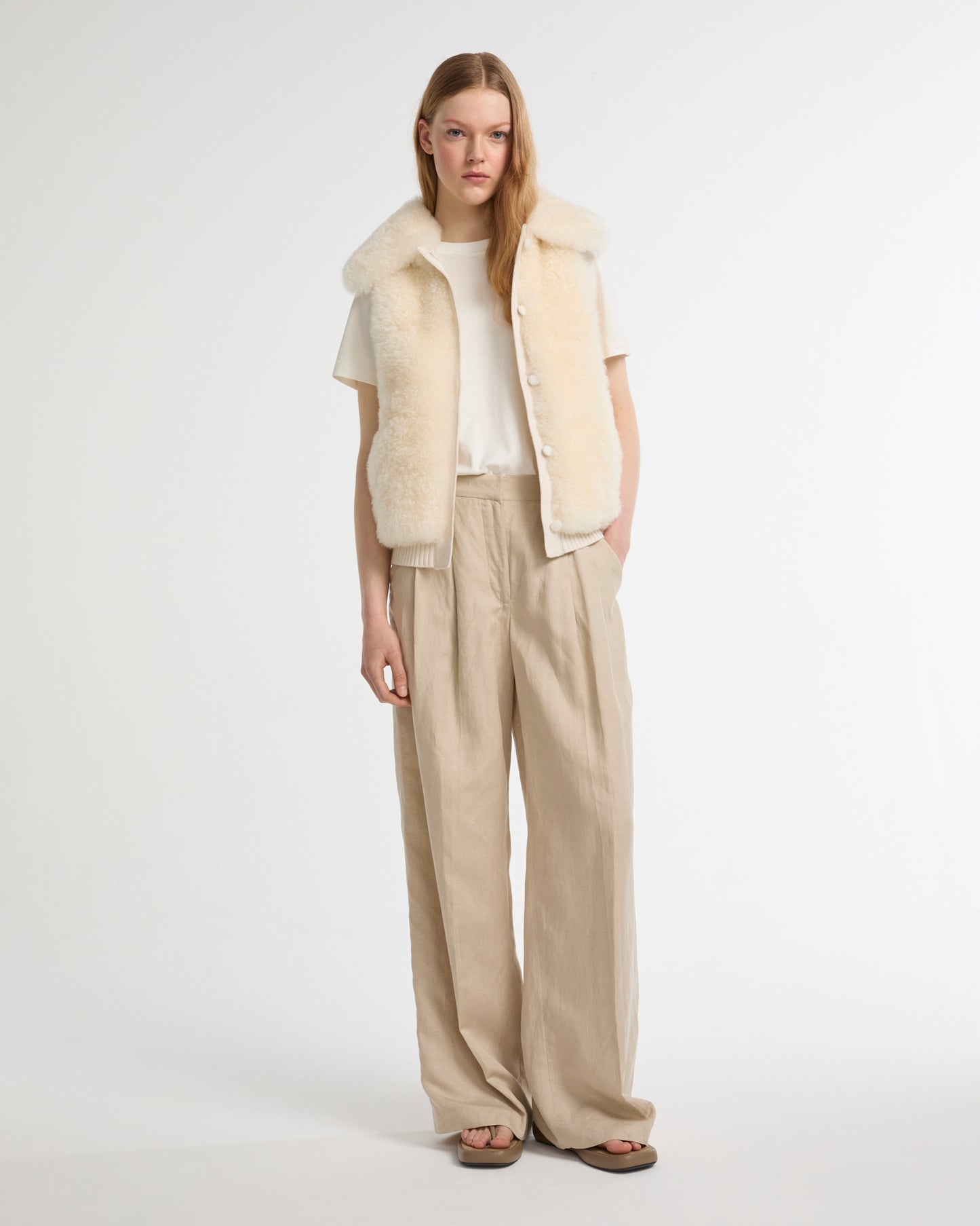 Cashmere lambskin and Merino knit gilet -Yves Salomon - New spring summer collection