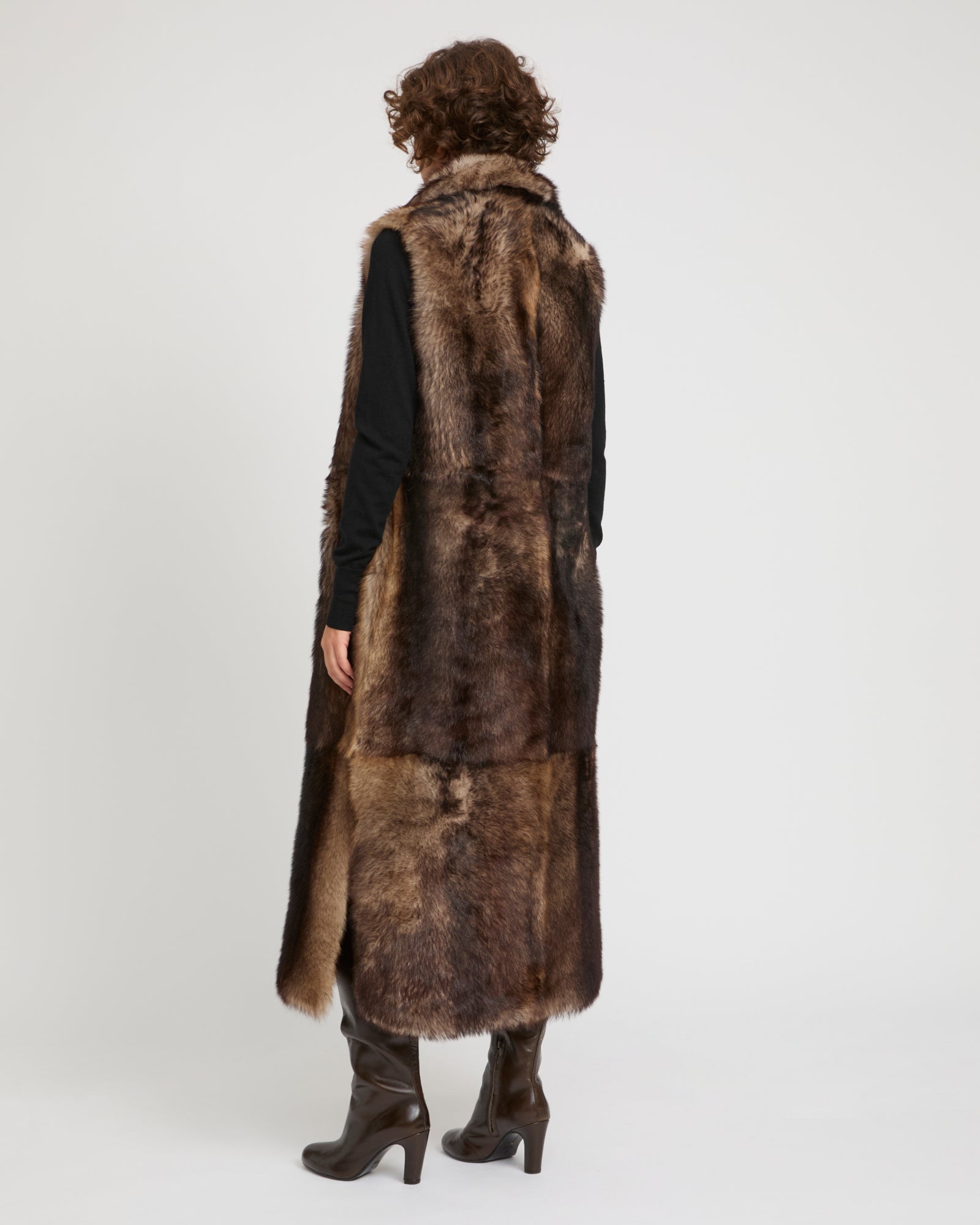 Long Toscana lambskin shearling gilet -Yves Salomon