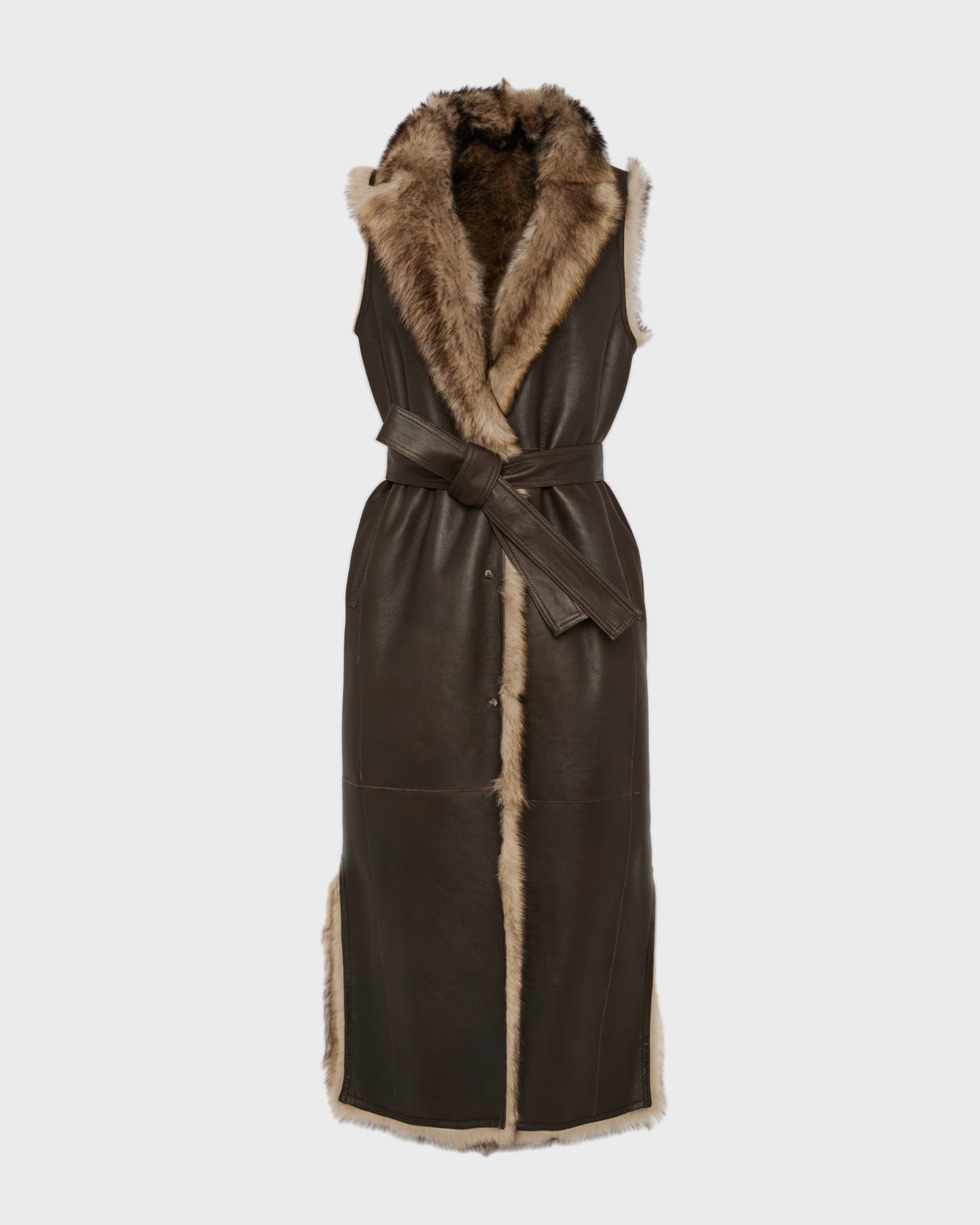 Long Toscana lambskin shearling gilet -Yves Salomon
