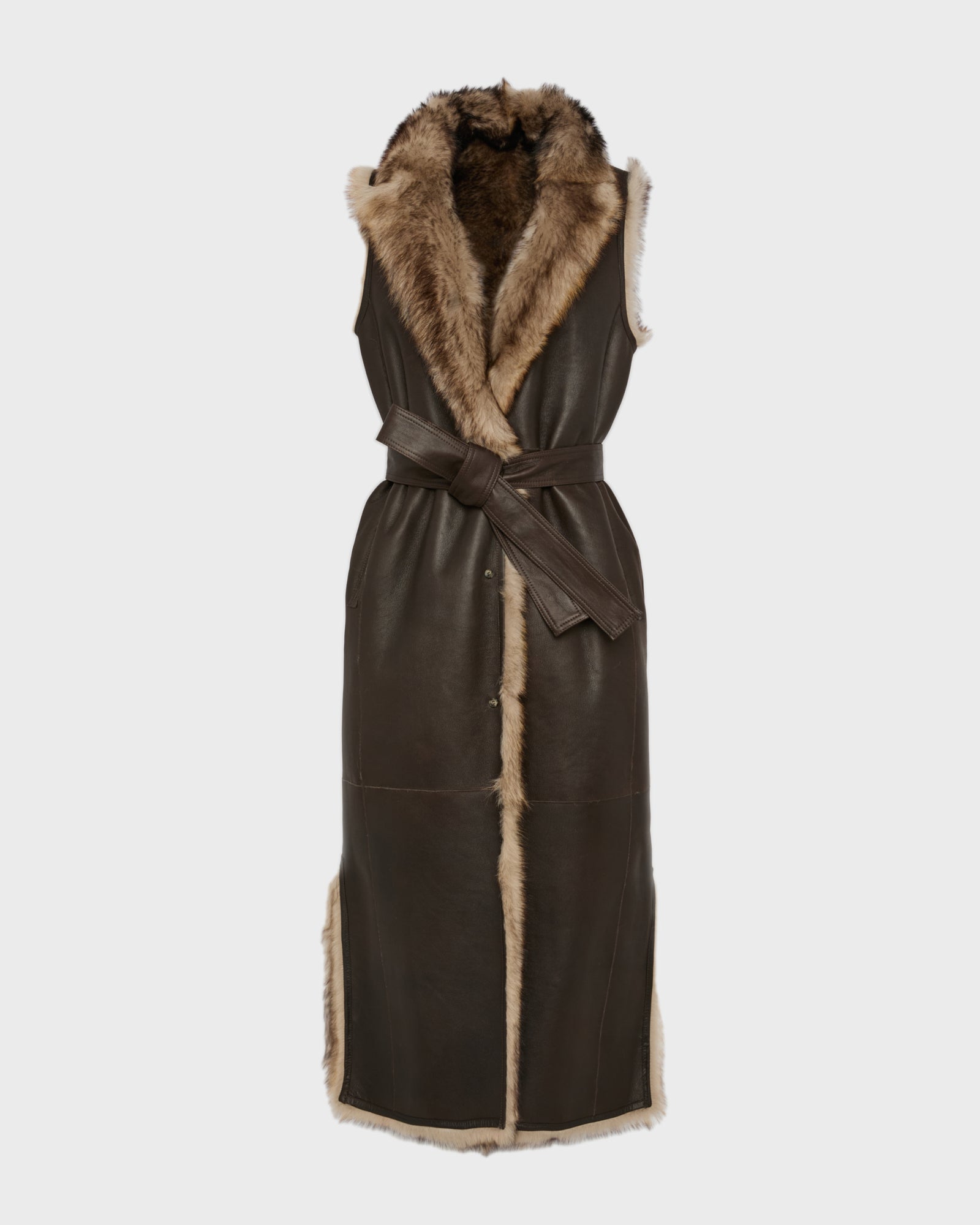 Long Toscana lambskin shearling gilet -Yves Salomon