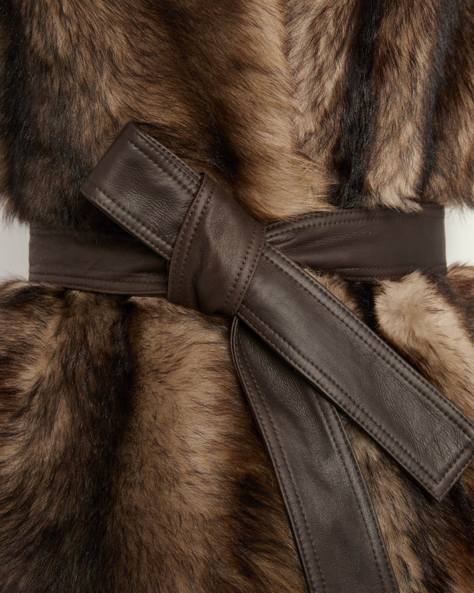 Long Toscana lambskin shearling gilet - brown - Yves Salomon