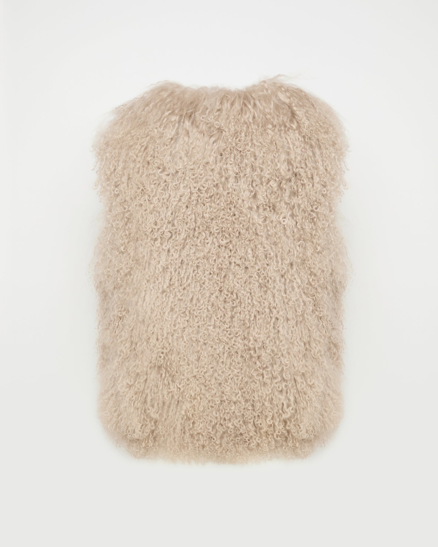 Sleeveless  gilet in long haired lamb -Yves Salomon