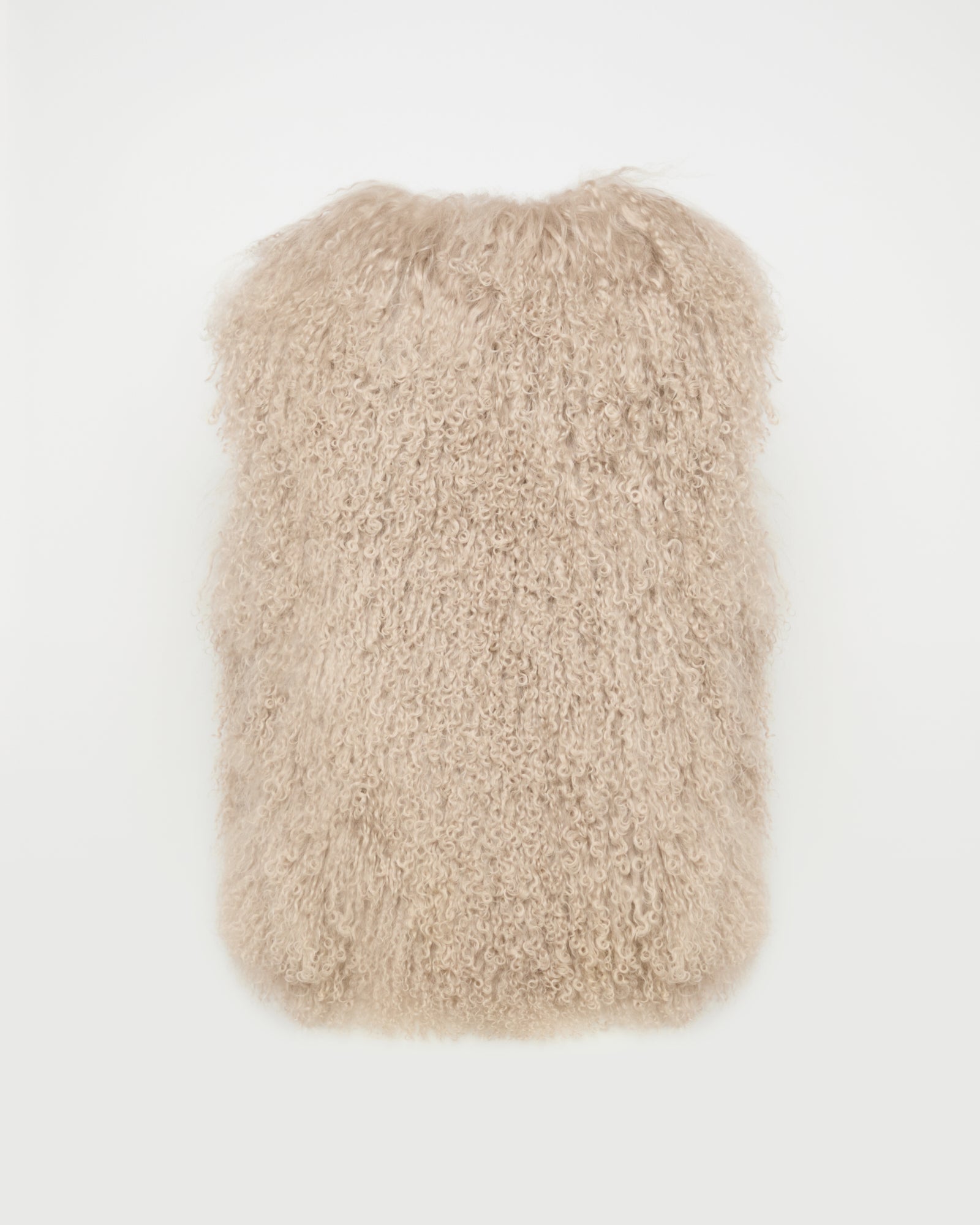 Sleeveless  gilet in long haired lamb -Yves Salomon