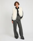 Sleeveless gilet in Mongolian lambskin