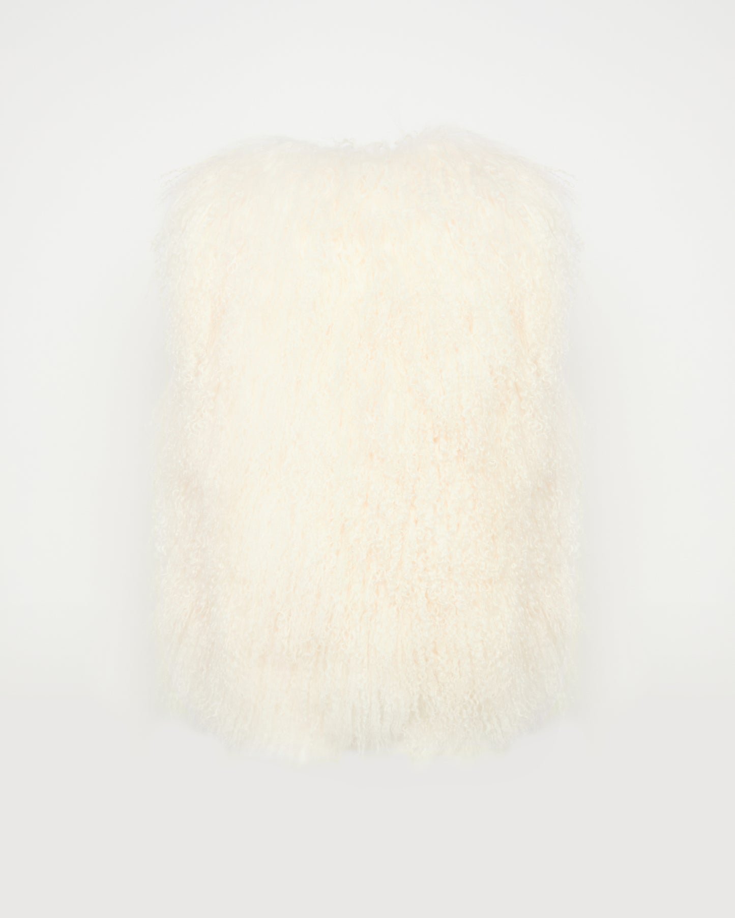 Sleeveless  gilet in long haired lamb -Yves Salomon