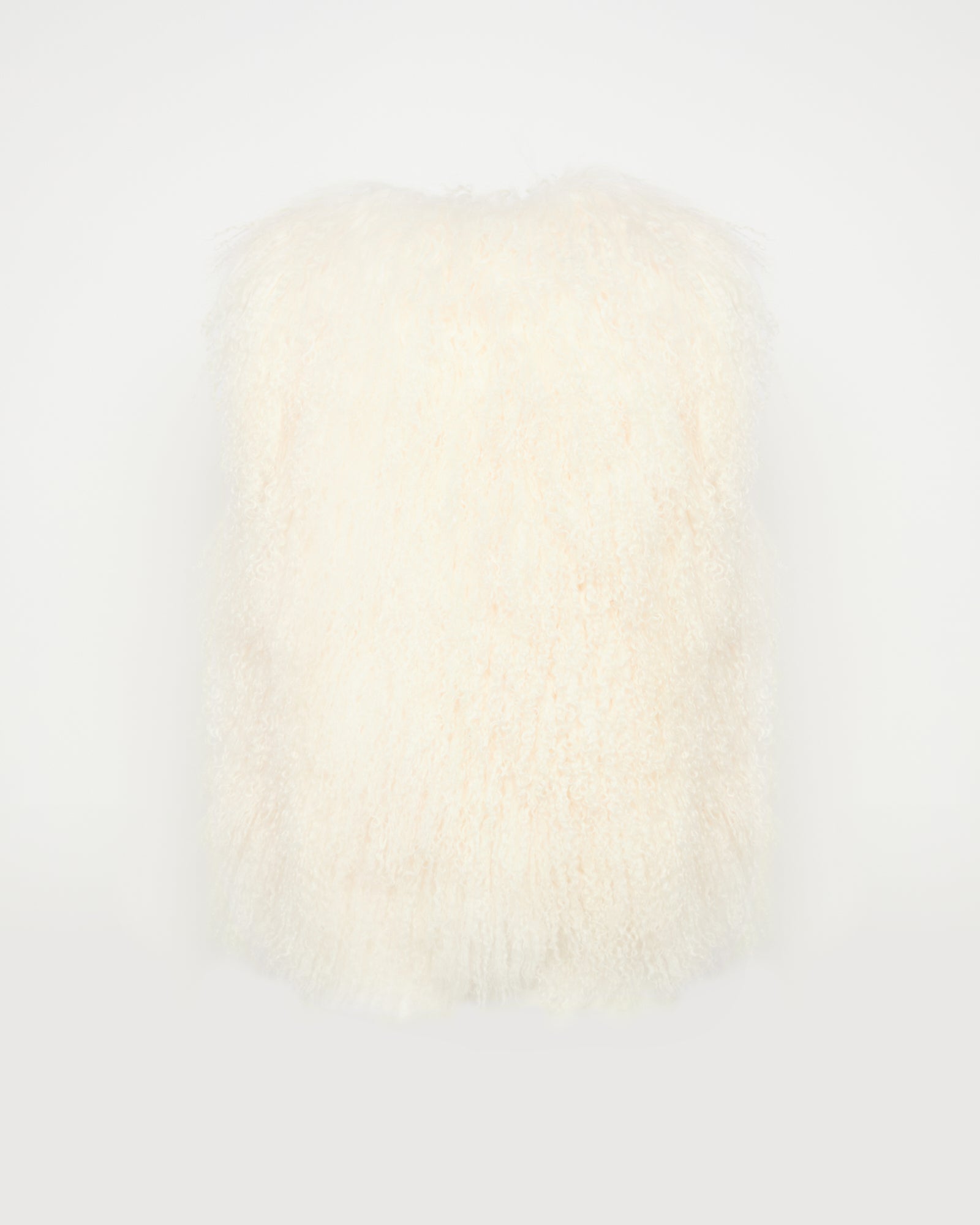 Sleeveless  gilet in long haired lamb -Yves Salomon