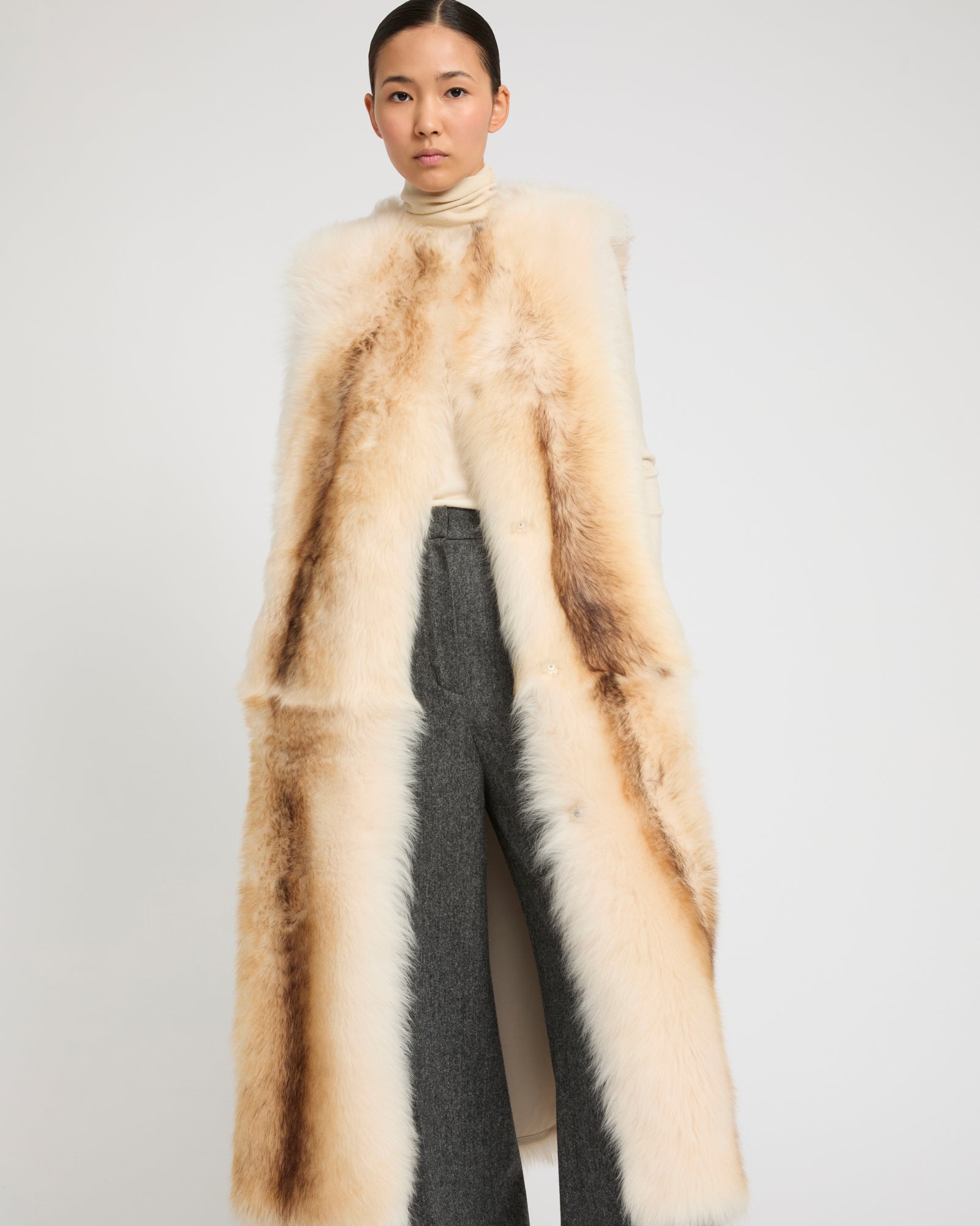 Long Toscana Shearling Vest -Yves Salomon