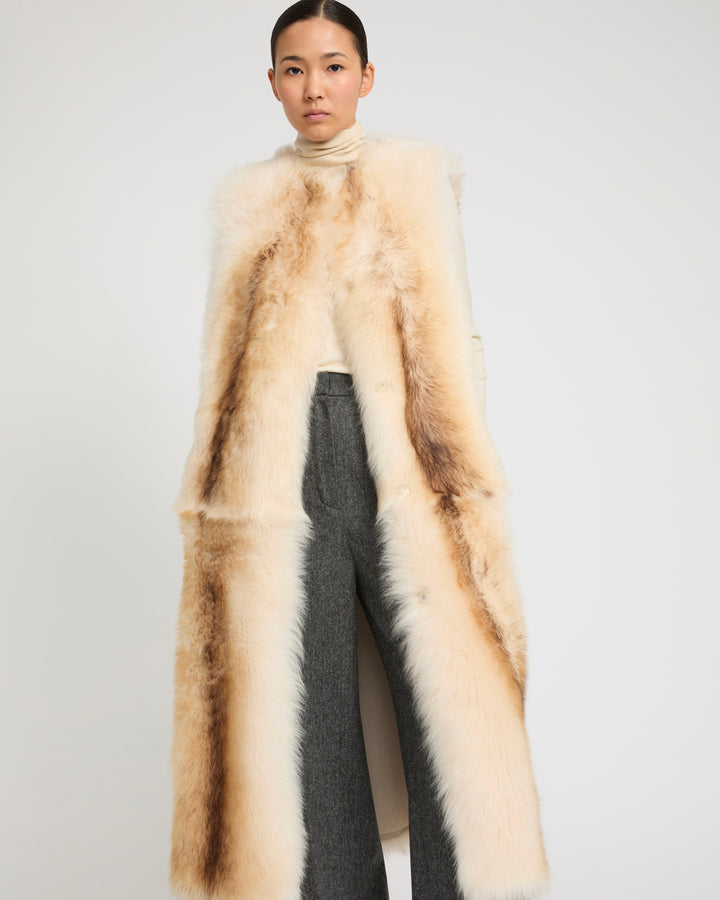 Long Toscana Shearling Vest -Yves Salomon