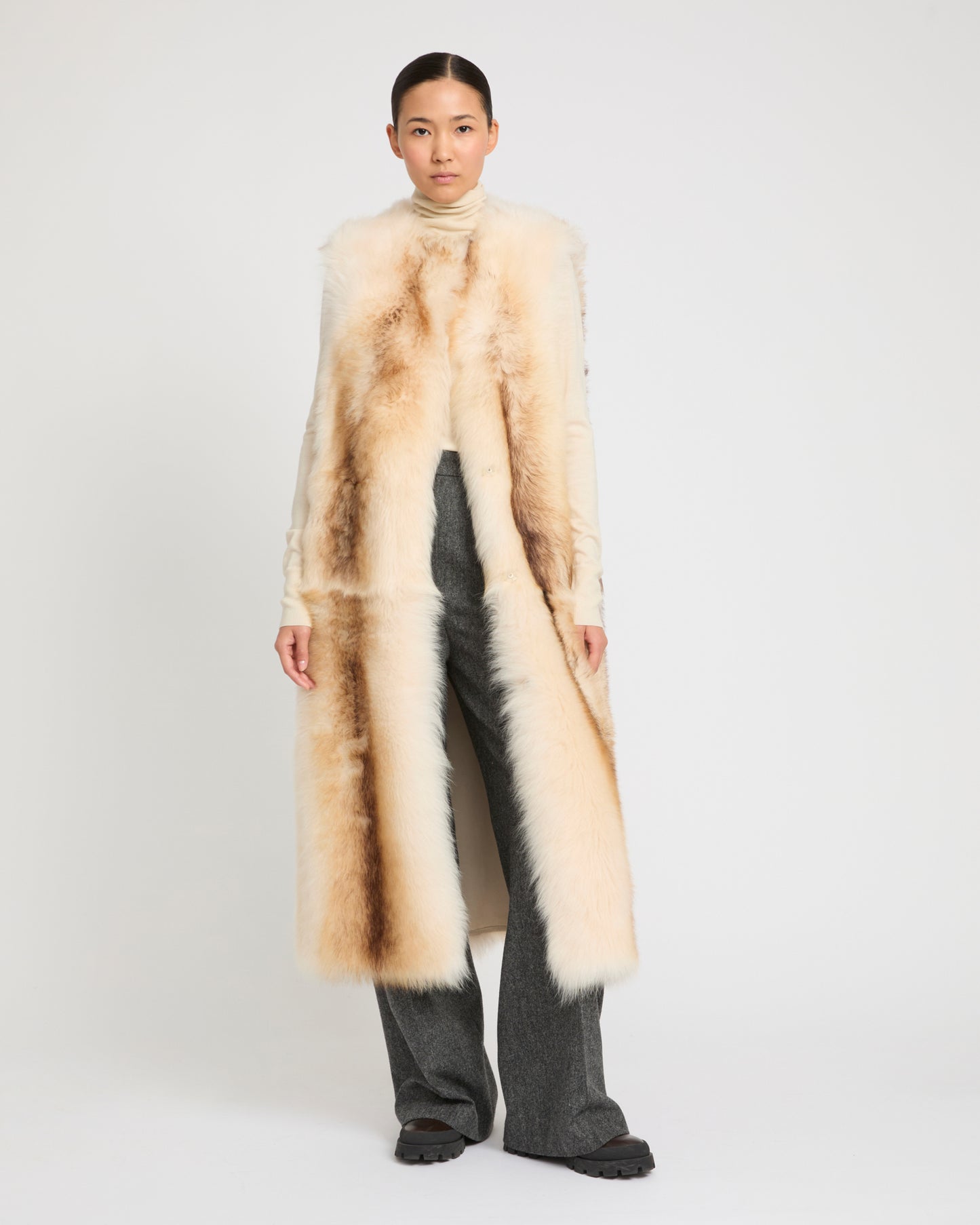 Long Toscana Shearling Vest -Yves Salomon