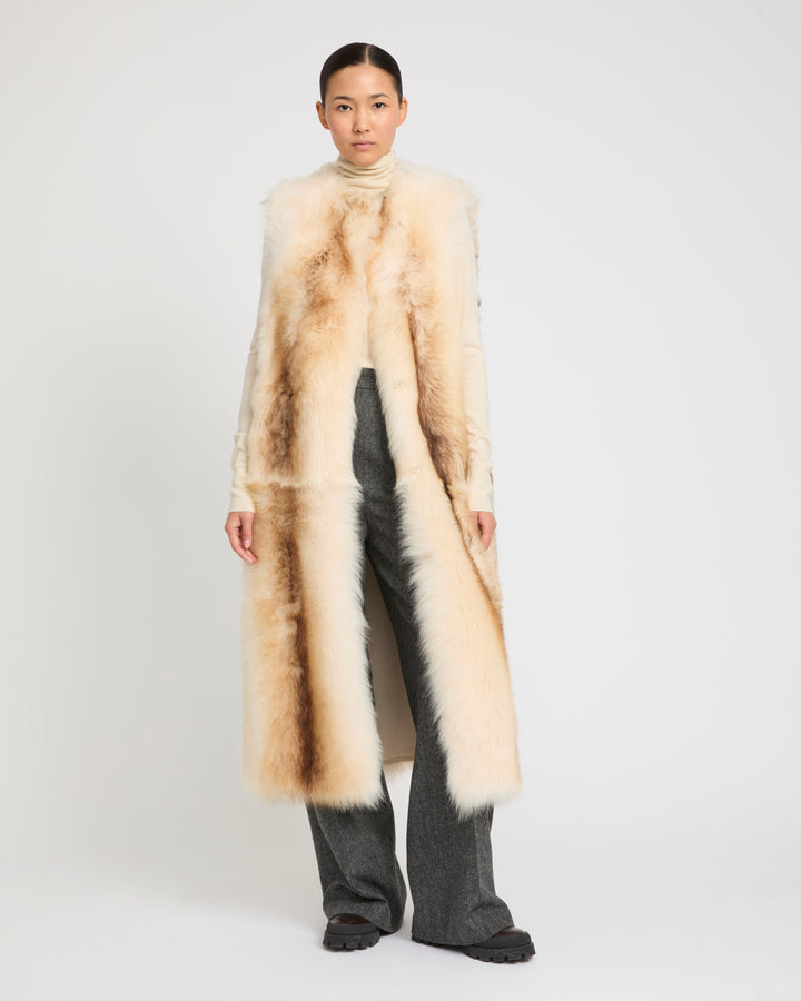 Long Toscana Shearling Vest -Yves Salomon