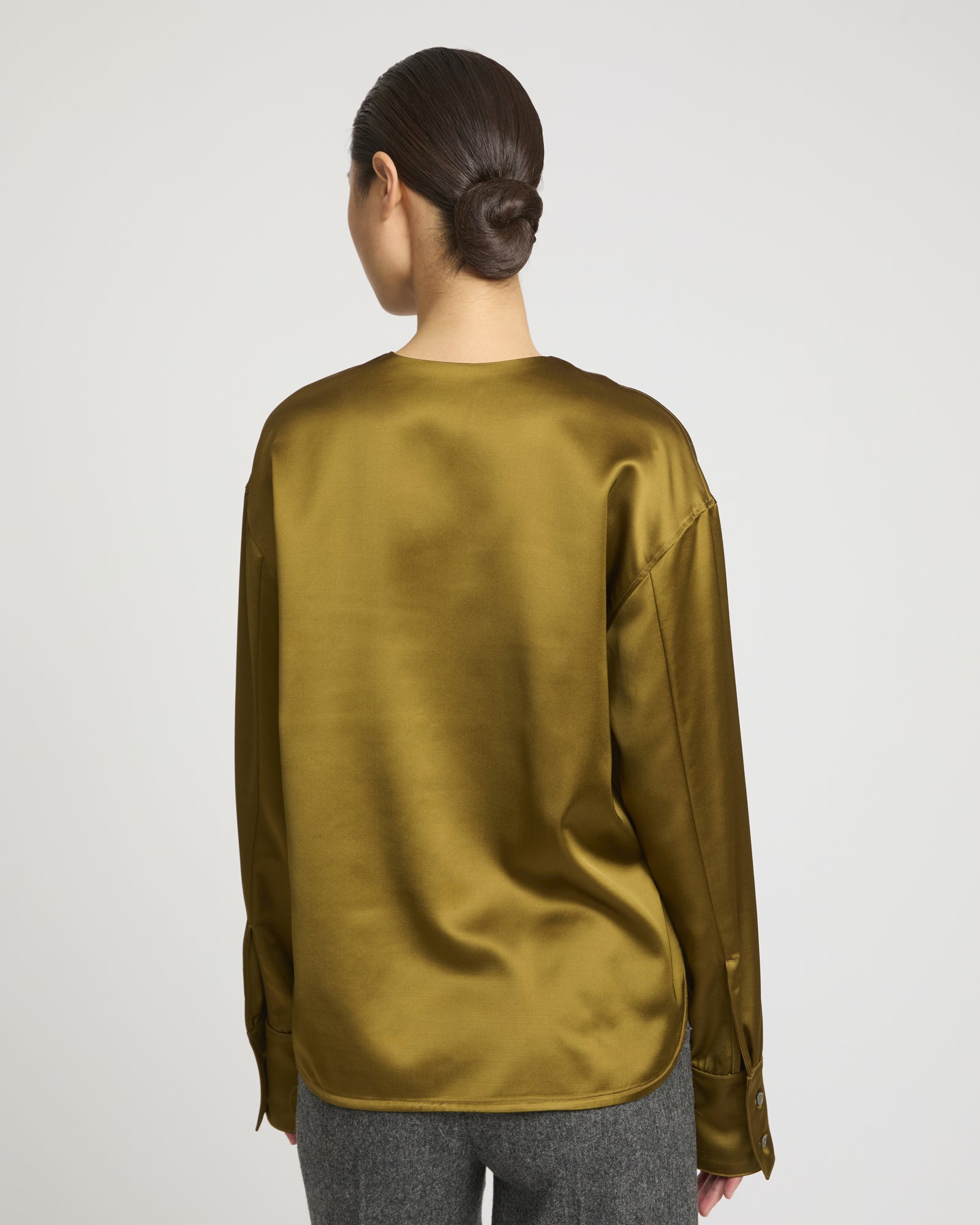 Heavy wool satin blouse -Yves Salomon