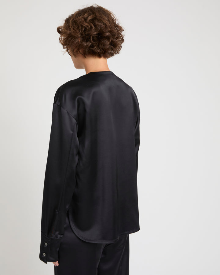 Heavy wool satin blouse