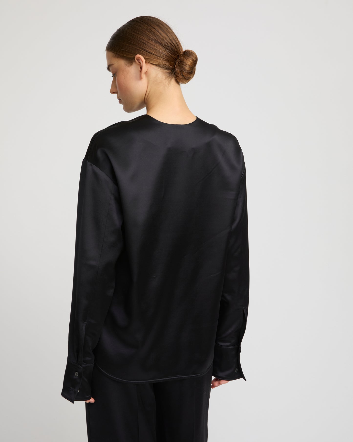 Heavy wool satin blouse