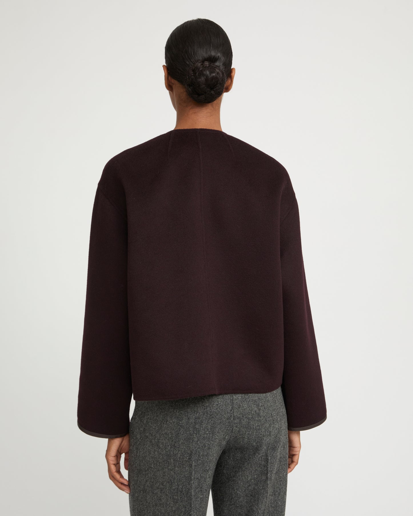 Double-sided cashmere-blend pea jacket