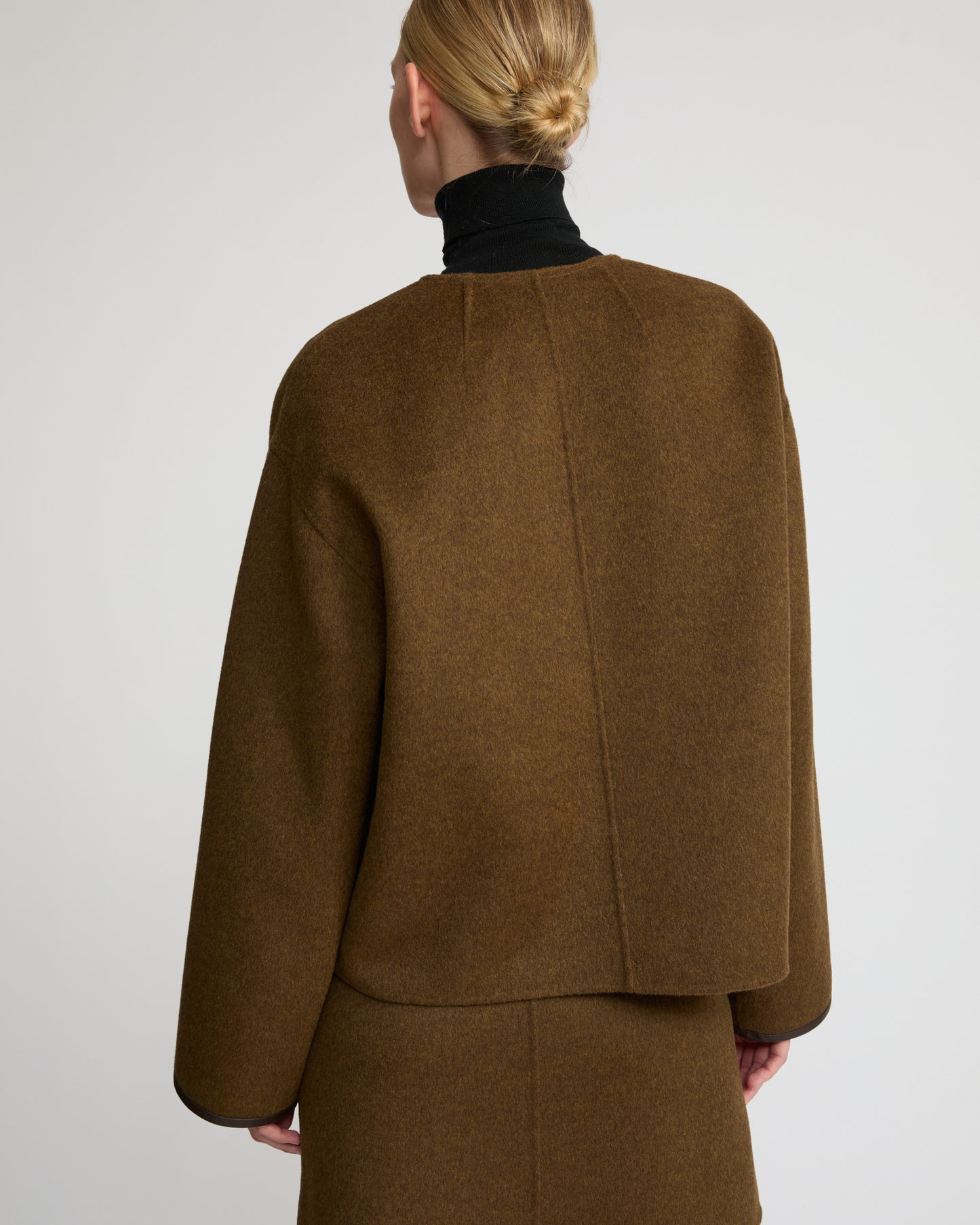 Double-sided cashmere-blend pea jacket