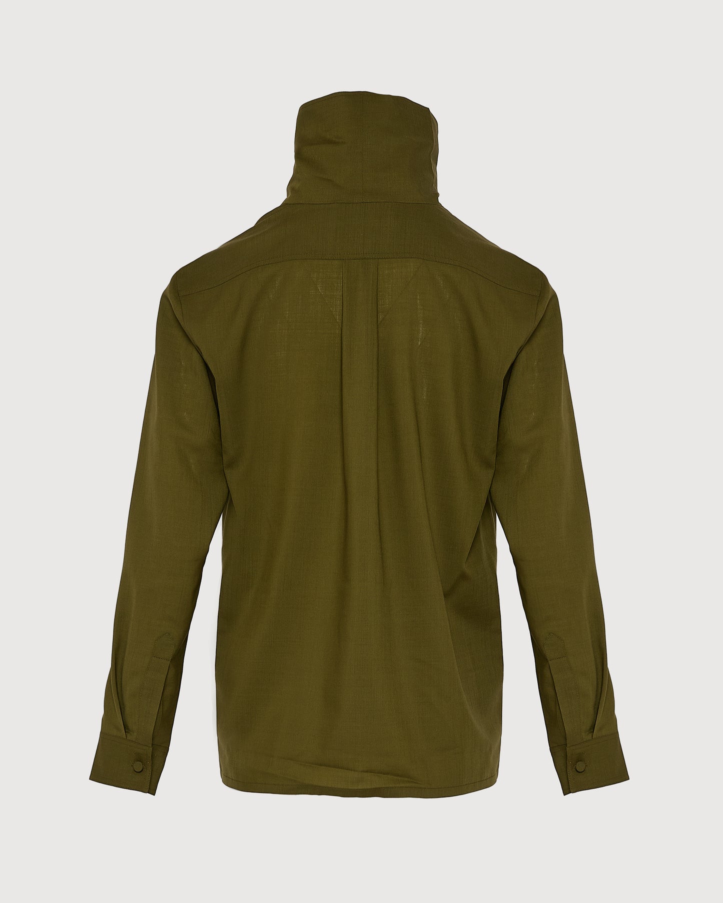 Wool voile draped blouse