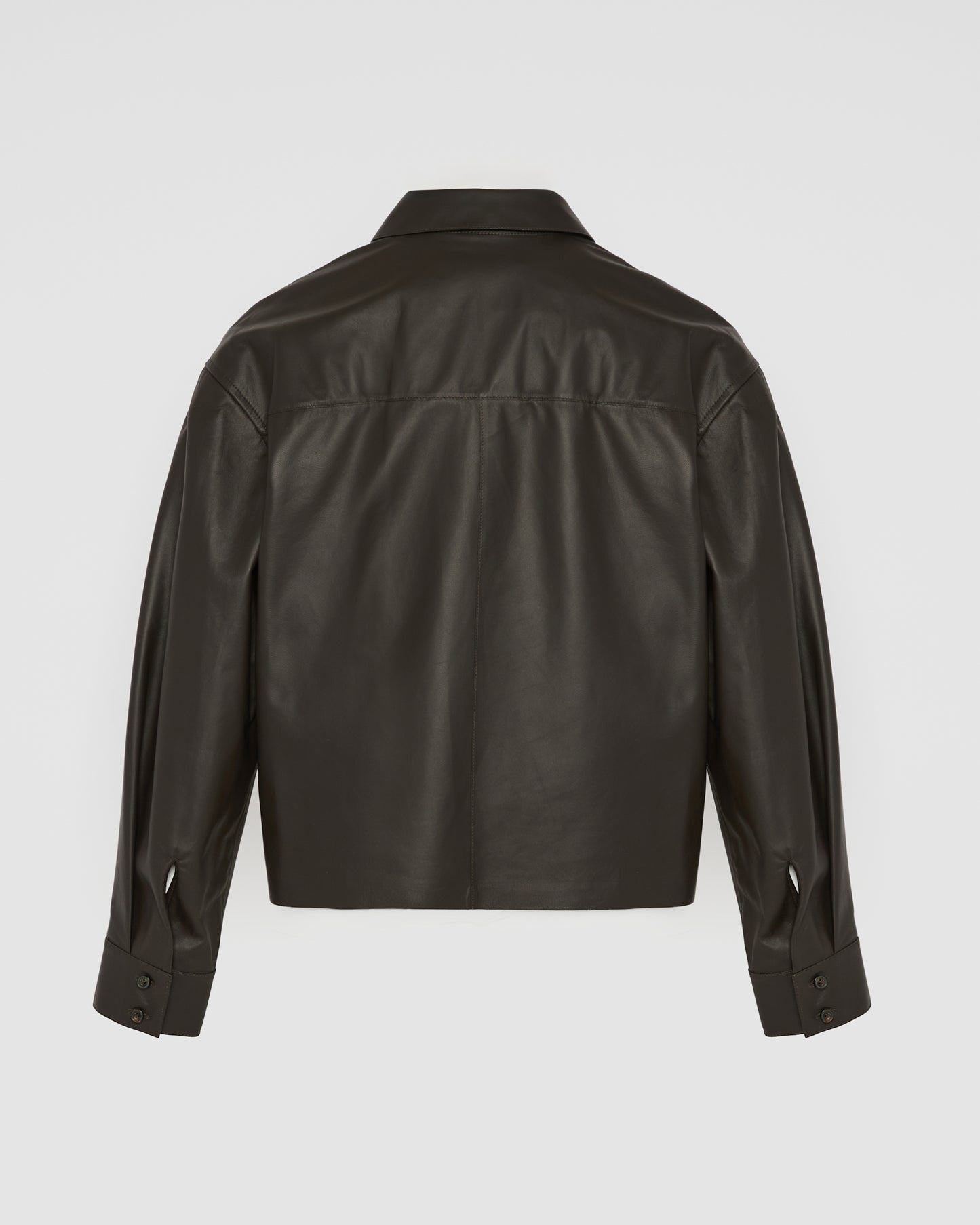 Cropped shirt in fine lamb leather