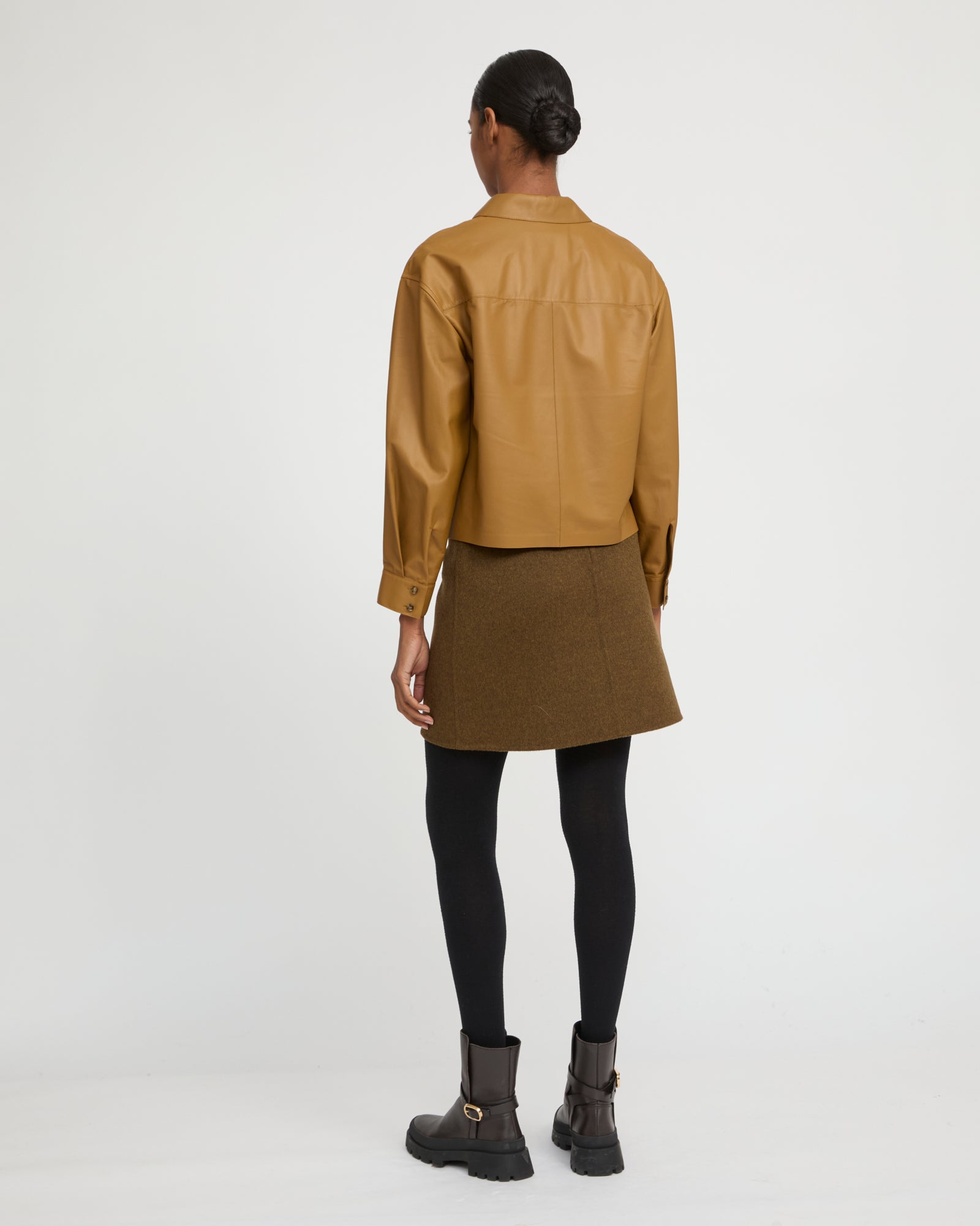 Cropped shirt in fine lamb leather -Yves Salomon