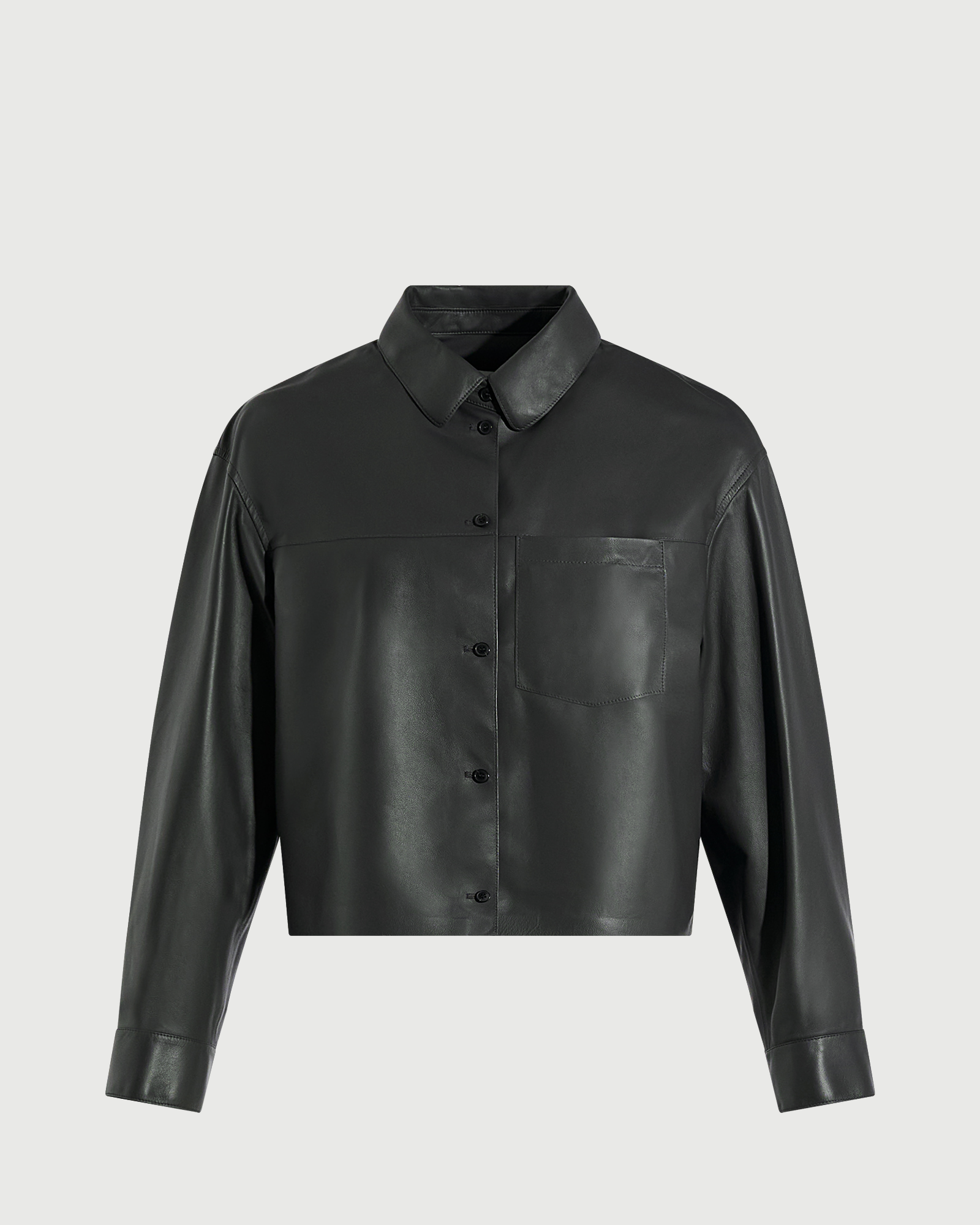 Cropped shirt in fine lamb leather - Yves Salomon - New Fall Winter Collection