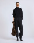 Short oversized knitted sweater