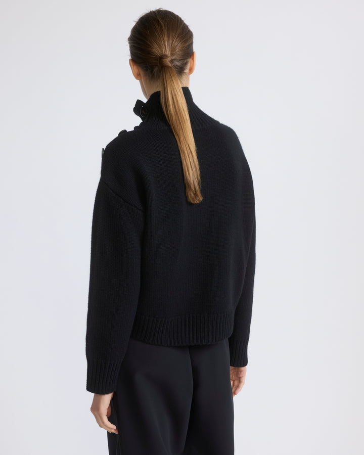 Short oversized knitted sweater - Yves Salomon - New Fall/Winter Collection