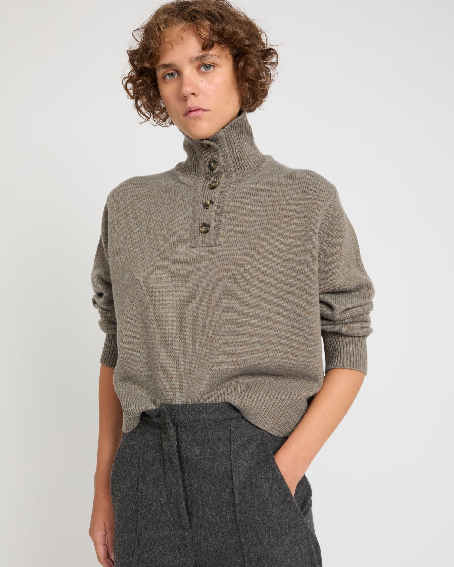 High neck knit jumper -Yves Salomon