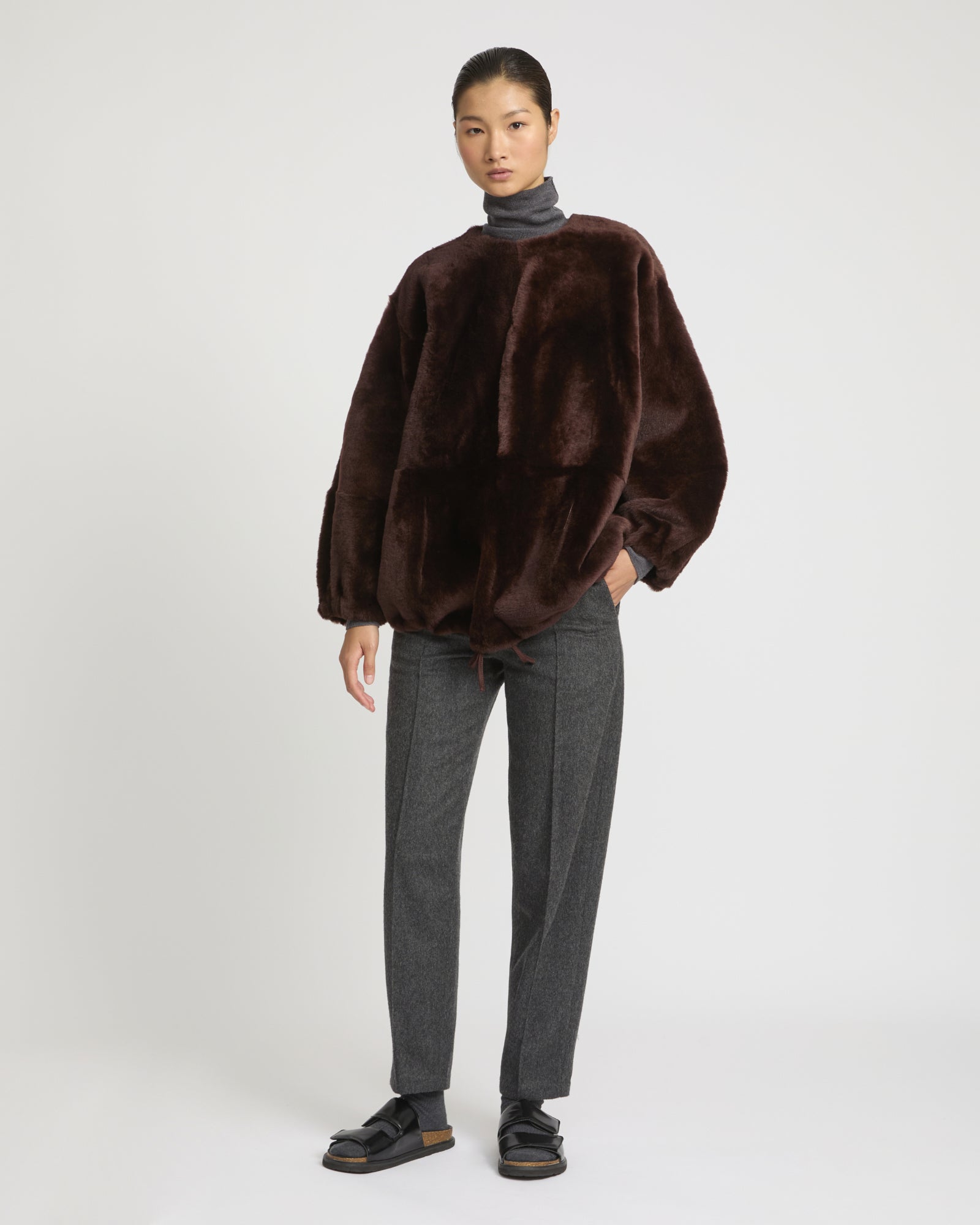 Lambskin shearling sweatshirt -Yves Salomon