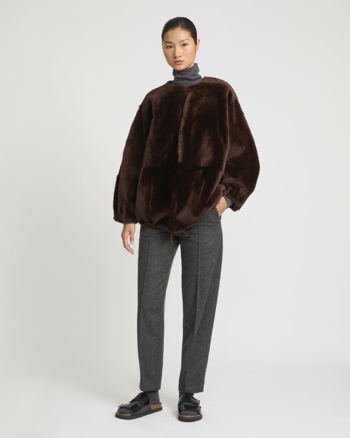 Lambskin shearling sweatshirt -Yves Salomon