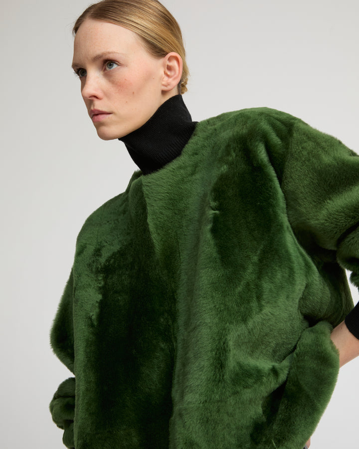 Lambskin shearling sweatshirt -Yves Salomon