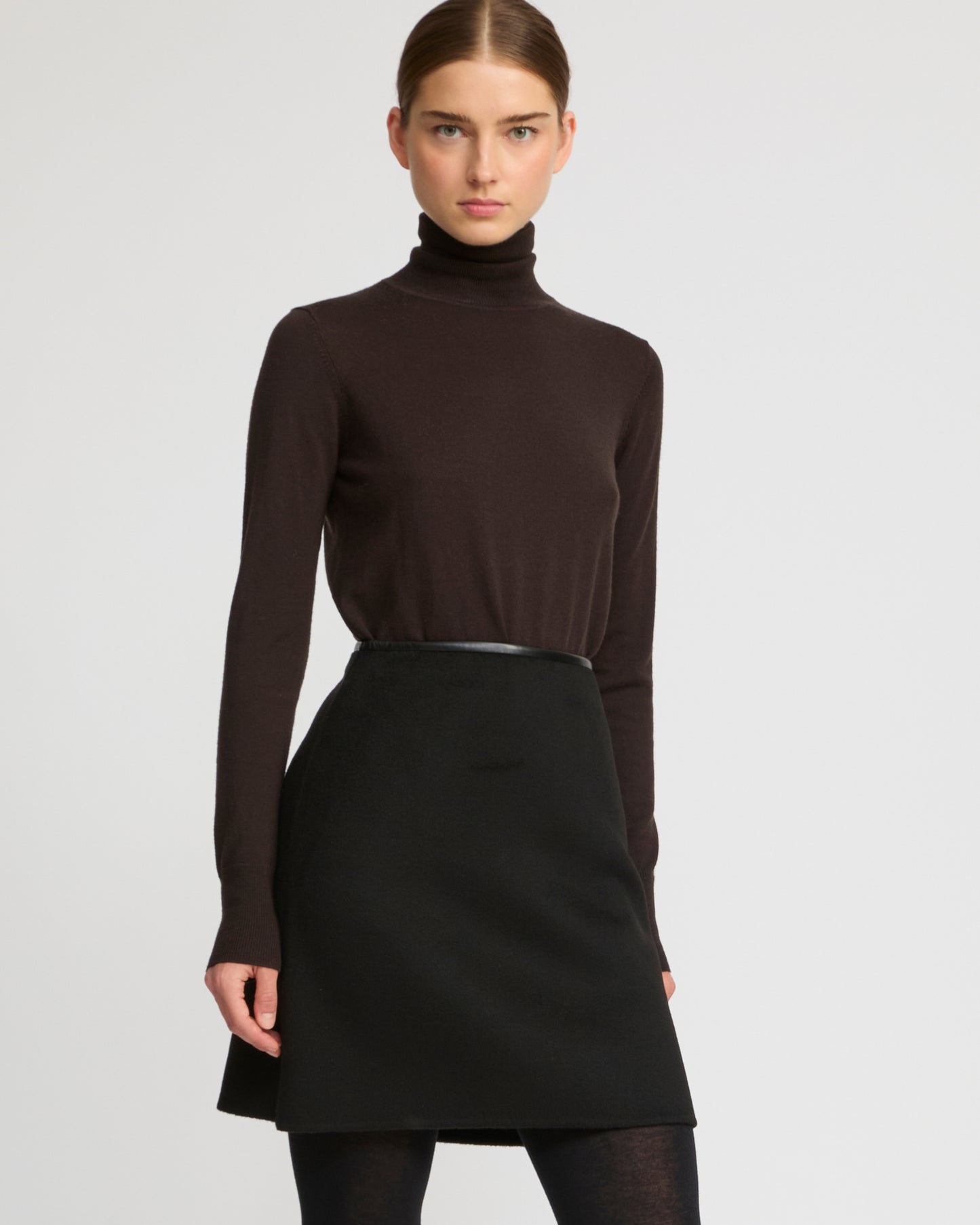 Double-sided cashmere-blend skirt
