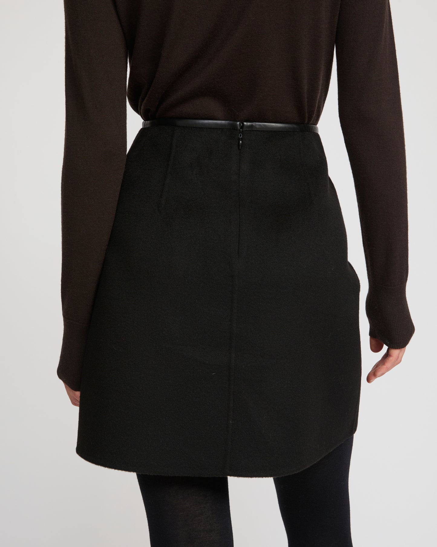 Double-sided cashmere-blend skirt