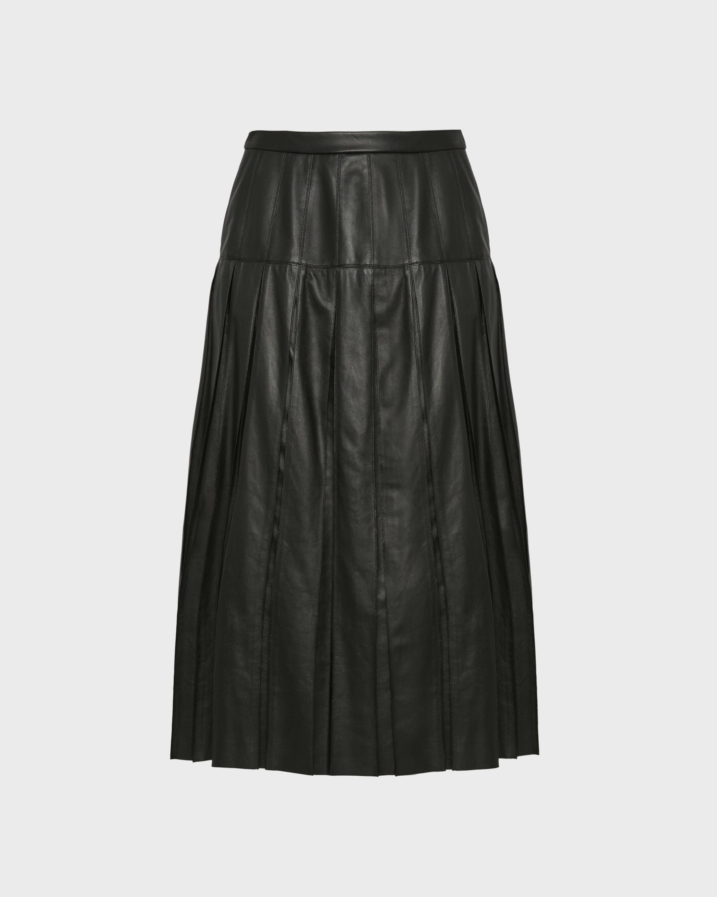 Fine lamb leather pleated skirt -Yves Salomon