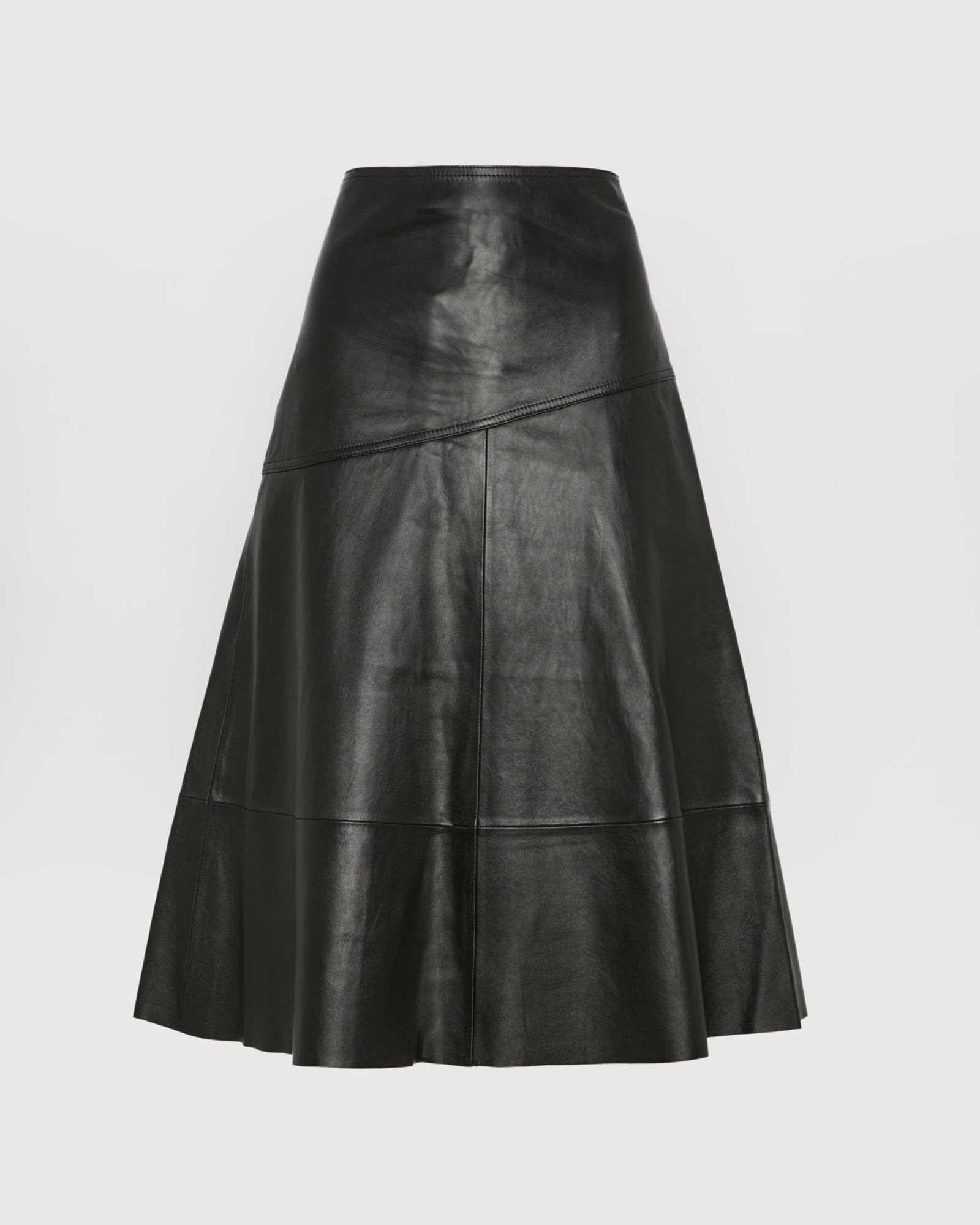 Flared lamb leather skirt - black - Yves Salomon – Yves Salomon UK