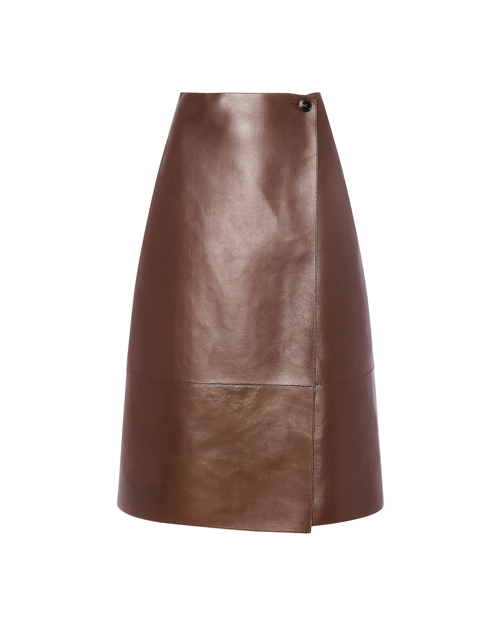 Woollen bonded leather wrap skirt -Yves Salomon