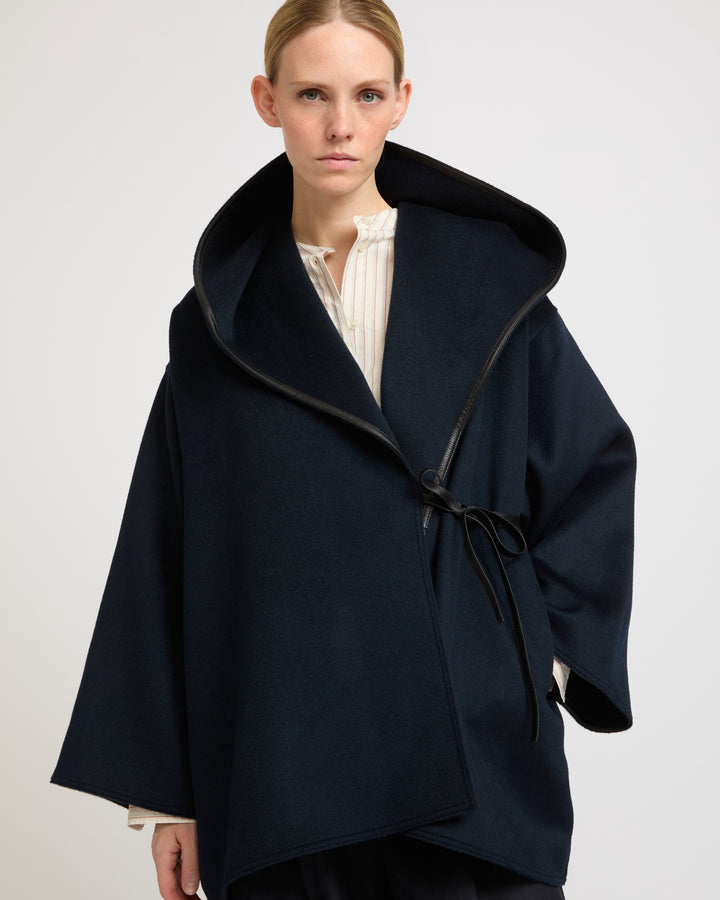 Oversized short coat in double-sided cashmere blend -Yves Salomon - New spring summer collection