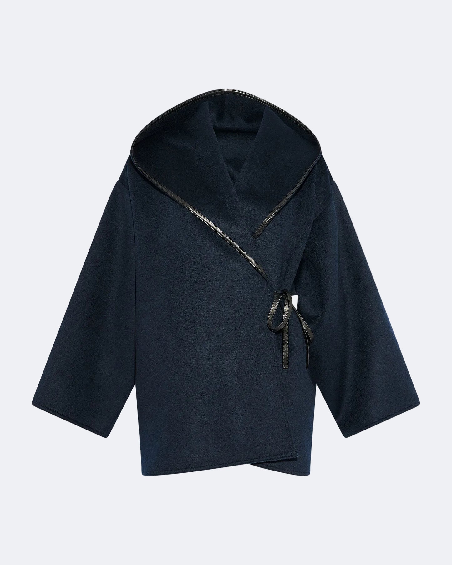 Oversized short coat in double-sided cashmere blend