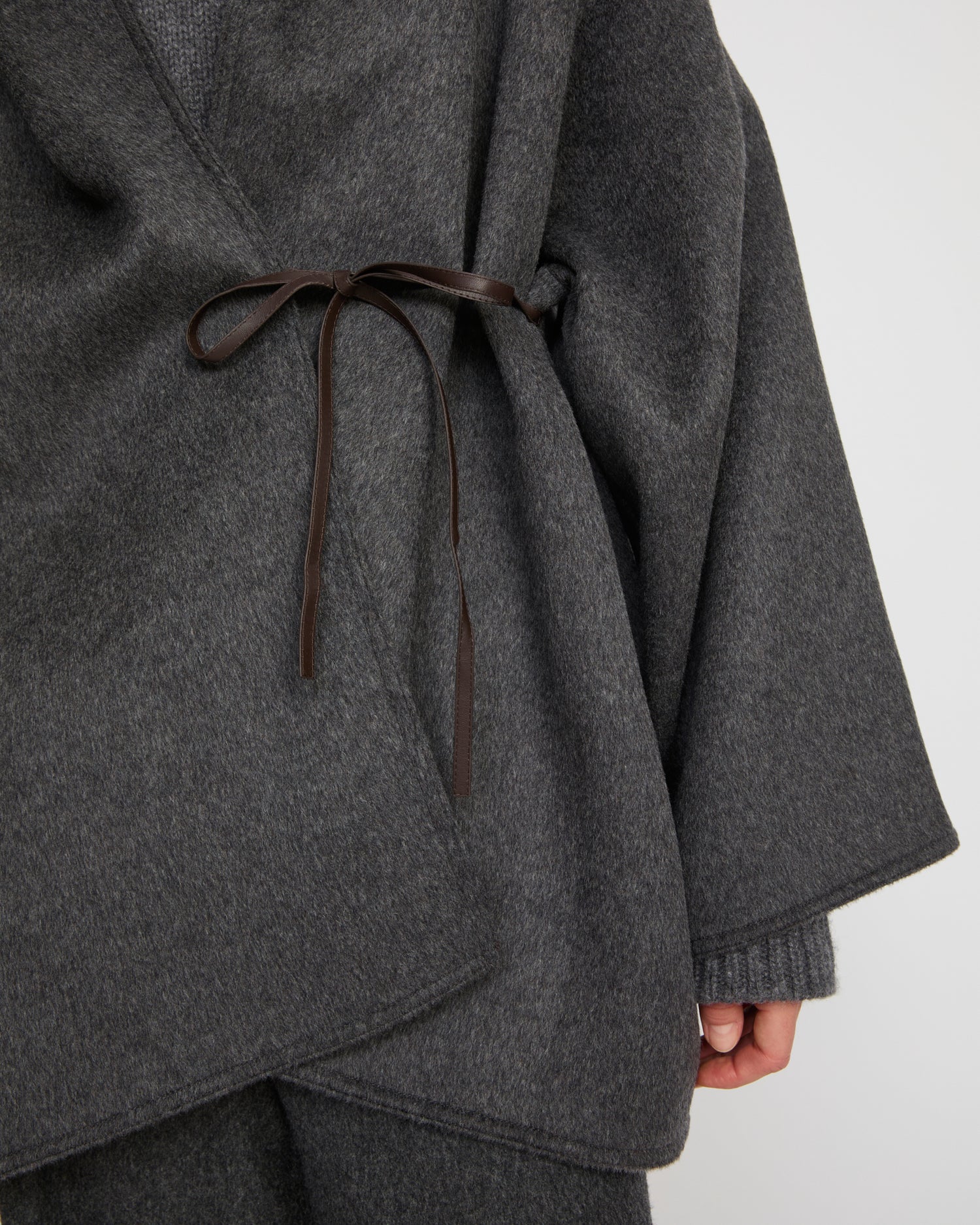 Oversized short coat in double-sided cashmere blend -Yves Salomon