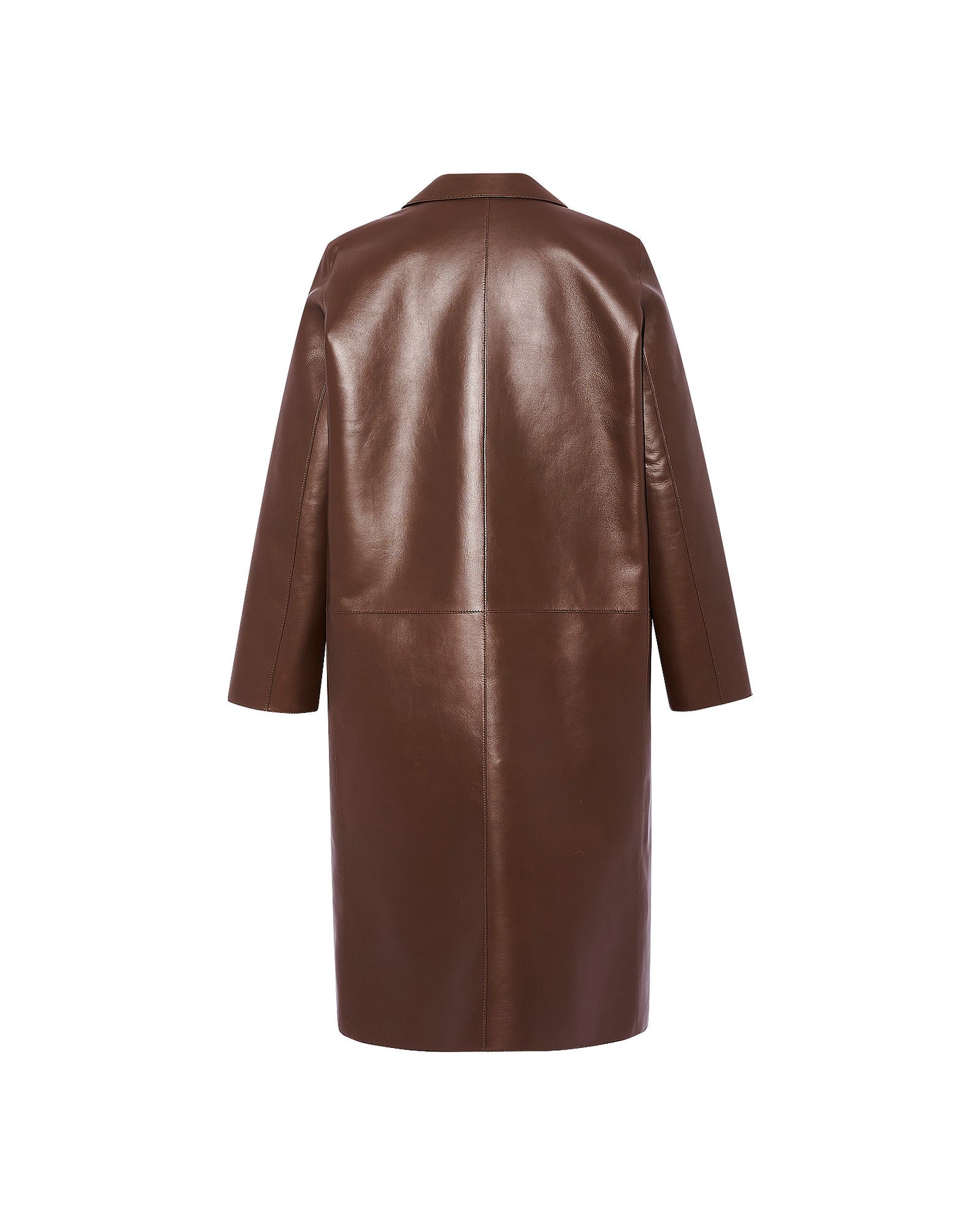Straight coat in bonded leather and wool -Yves Salomon
