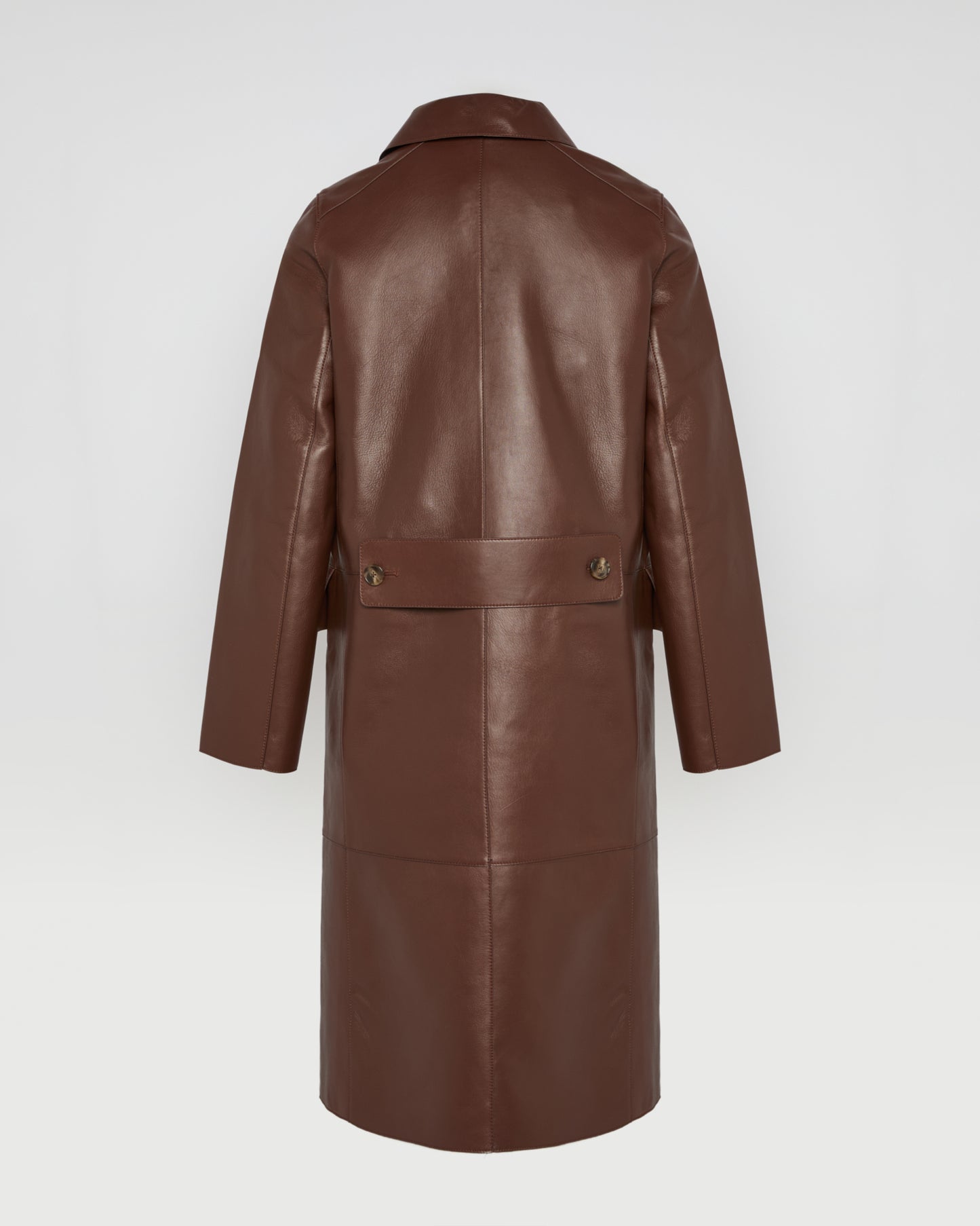 Double-breasted trench coat in bonded leather and wool -Yves Salomon