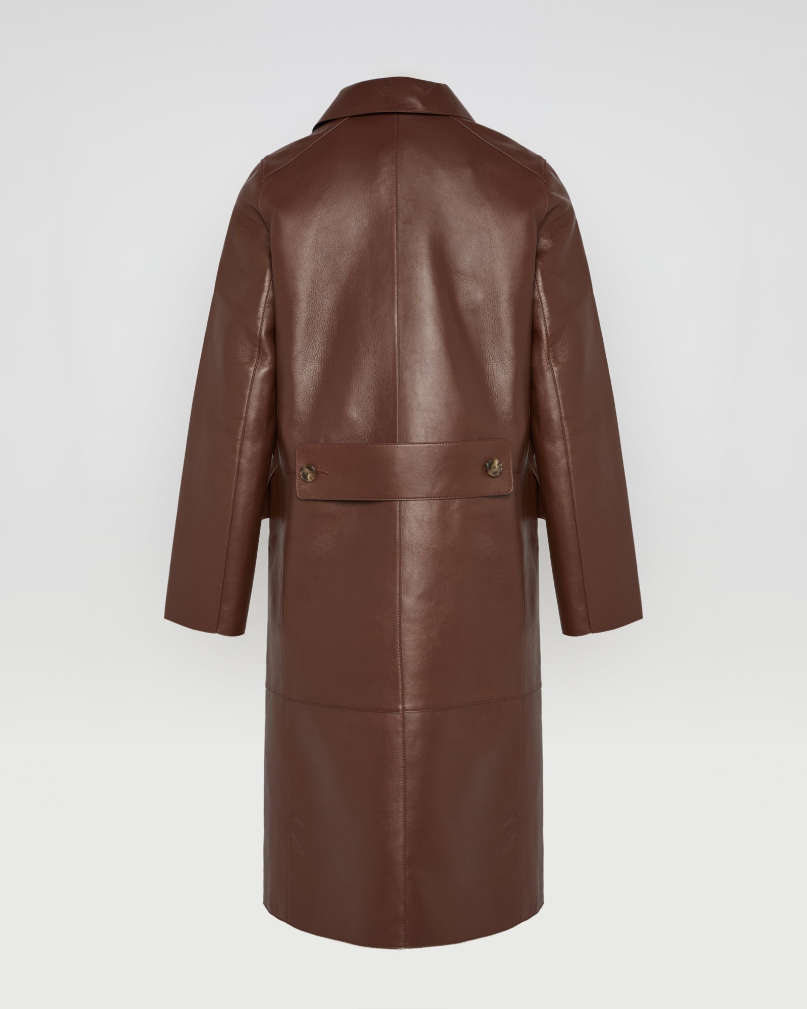 Double-breasted trench coat in bonded leather and wool -Yves Salomon