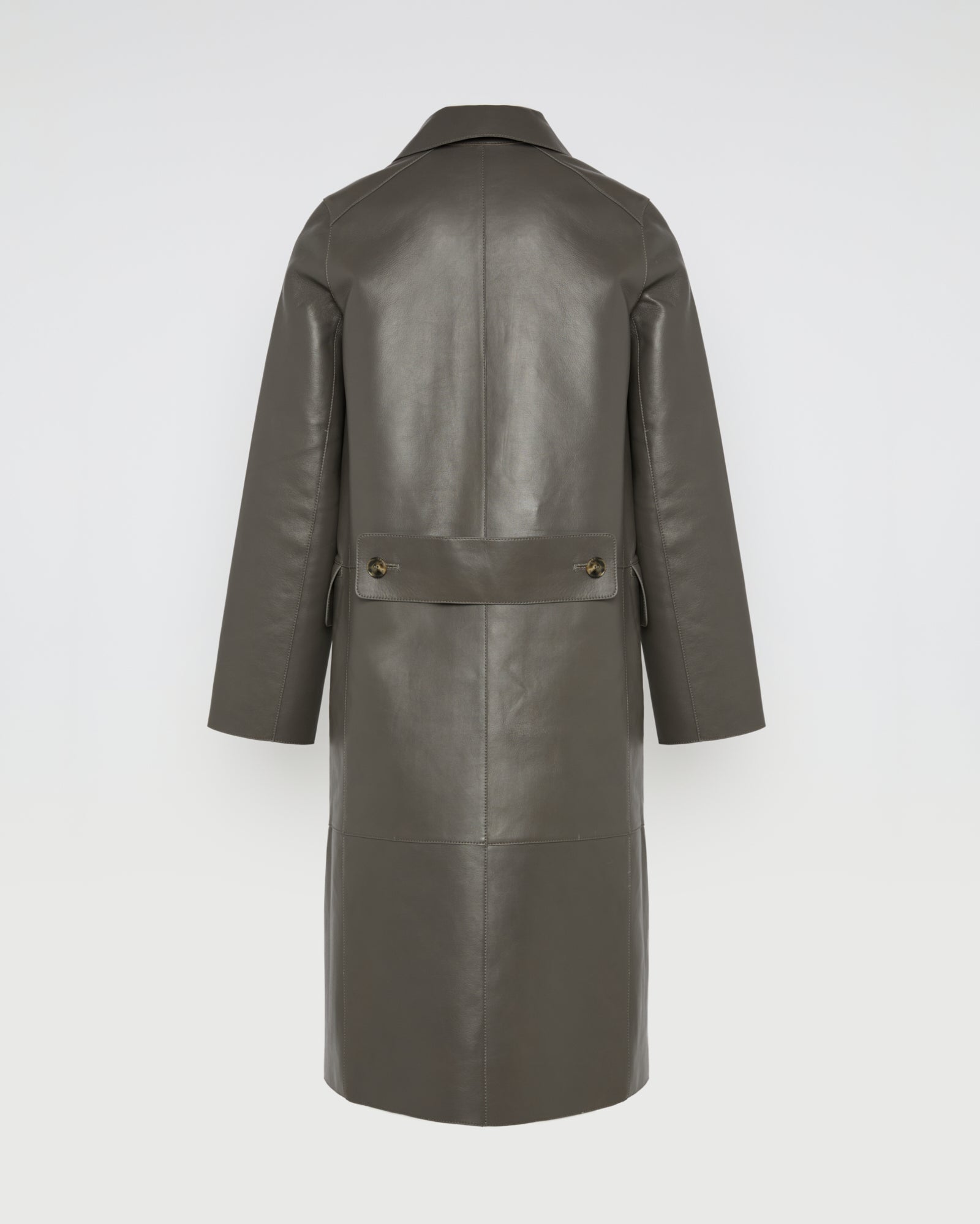 Double-breasted trench coat in bonded leather and wool -Yves Salomon