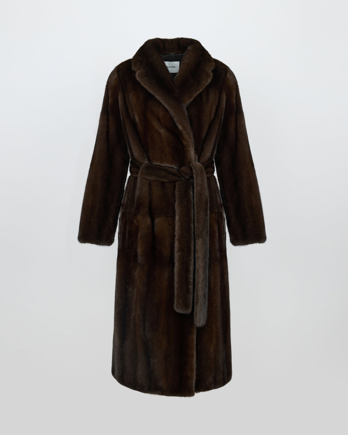 Long-haired mink fur belted maxi coat with tailored collar - Yves Salomon - New Fall/Winter Collection