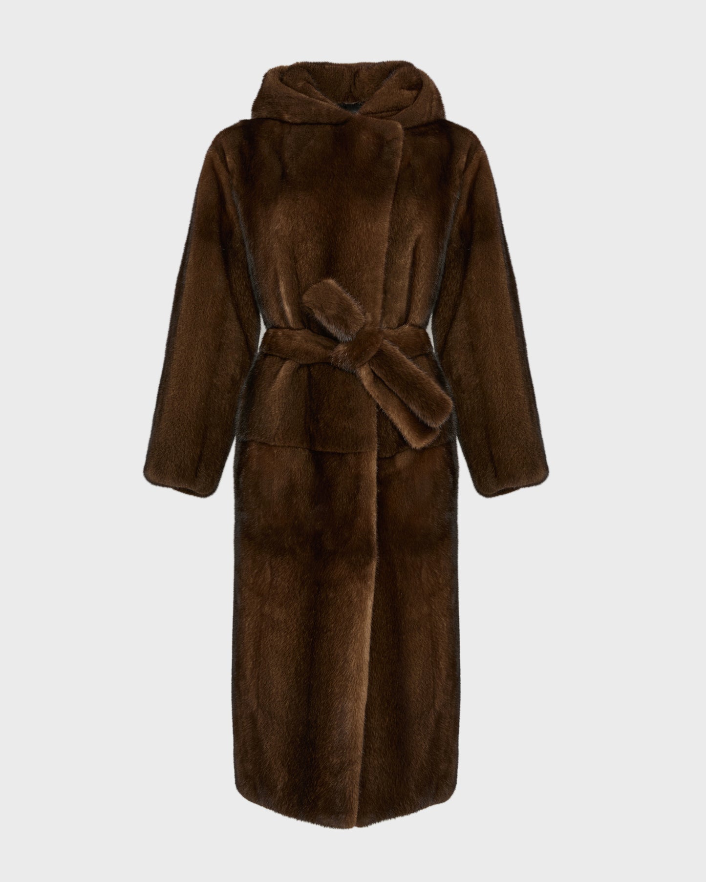 Long hooded coat in long-haired mink fur -Yves Salomon