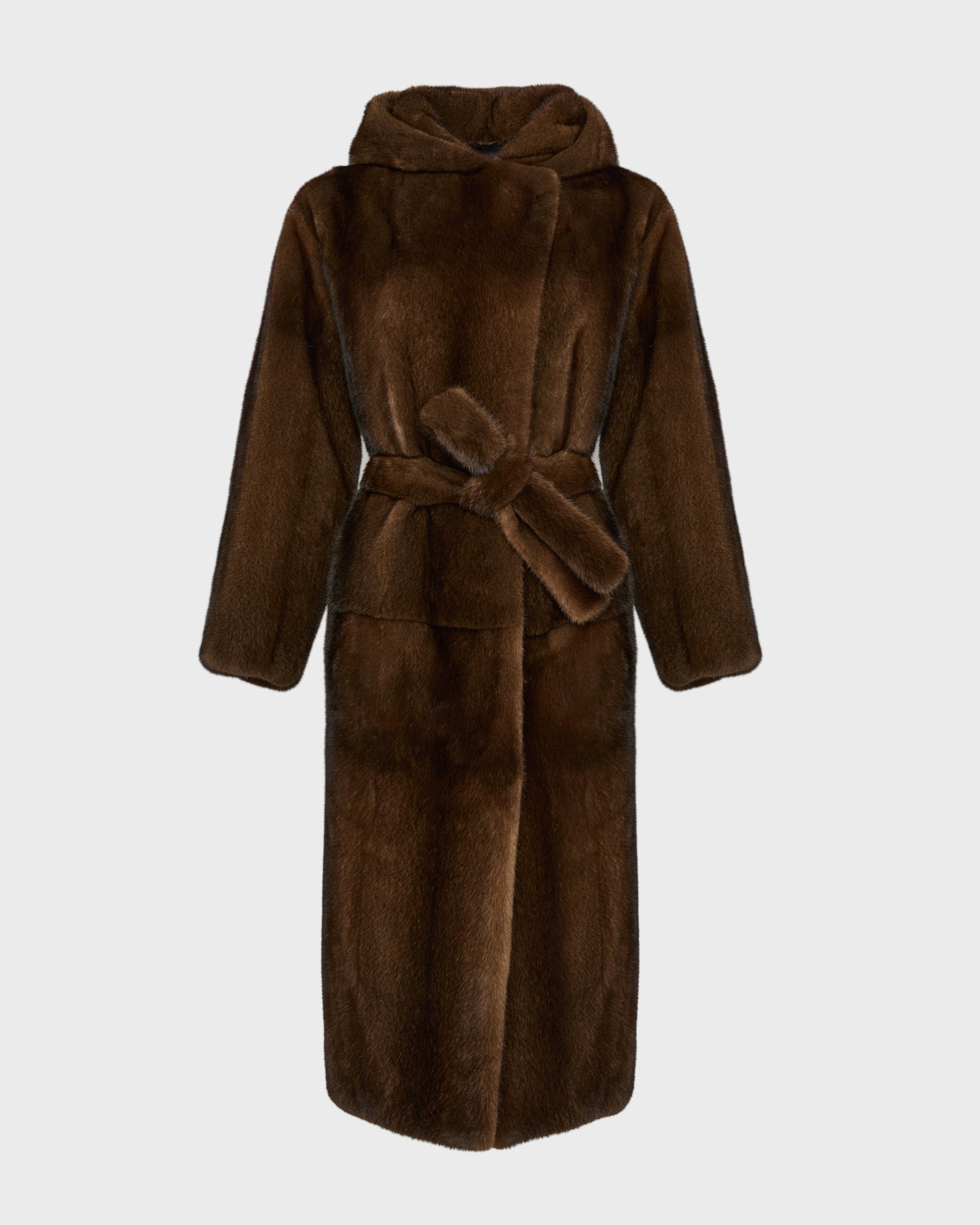 Long hooded coat in long-haired mink fur -Yves Salomon