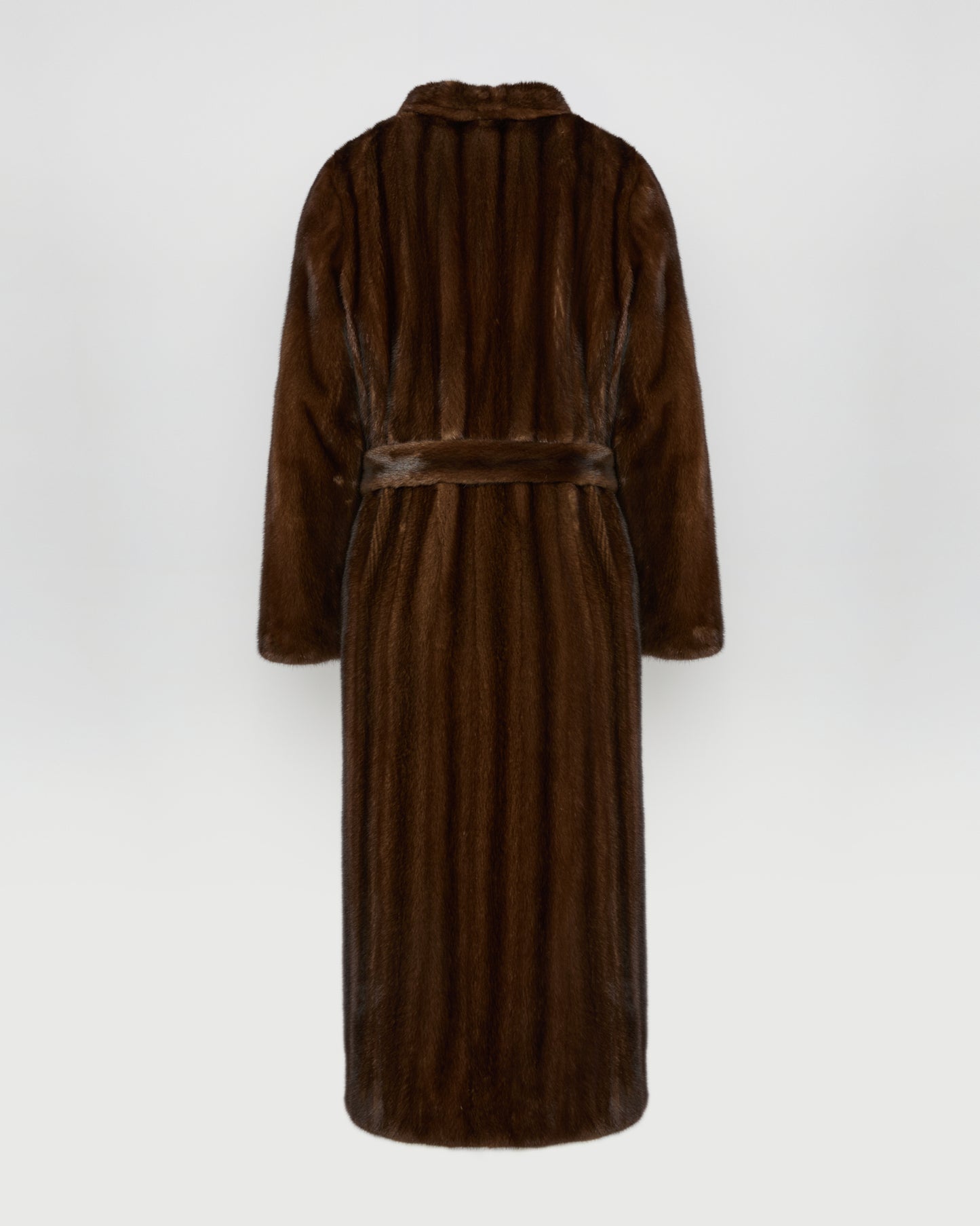 Maxi belted coat in long-haired mink fur -Yves Salomon
