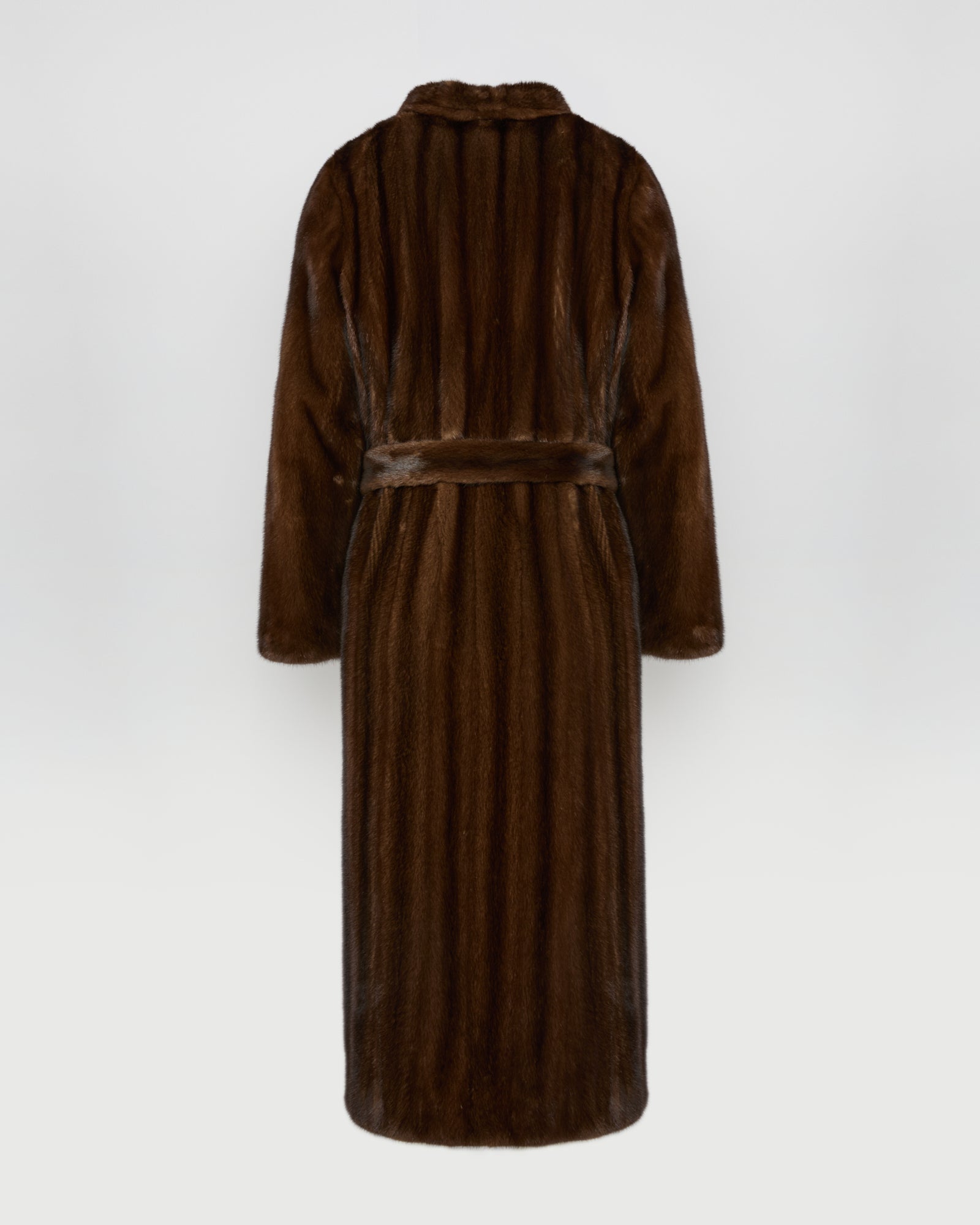 Maxi belted coat in long-haired mink fur -Yves Salomon