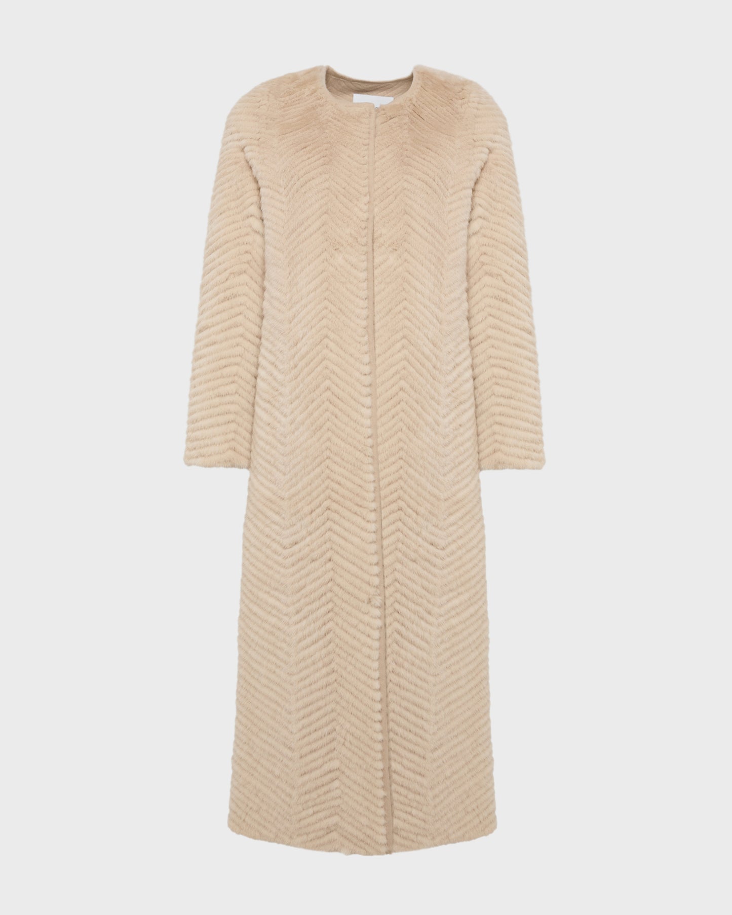 Long coat in Merino knit and mink fur -Yves Salomon