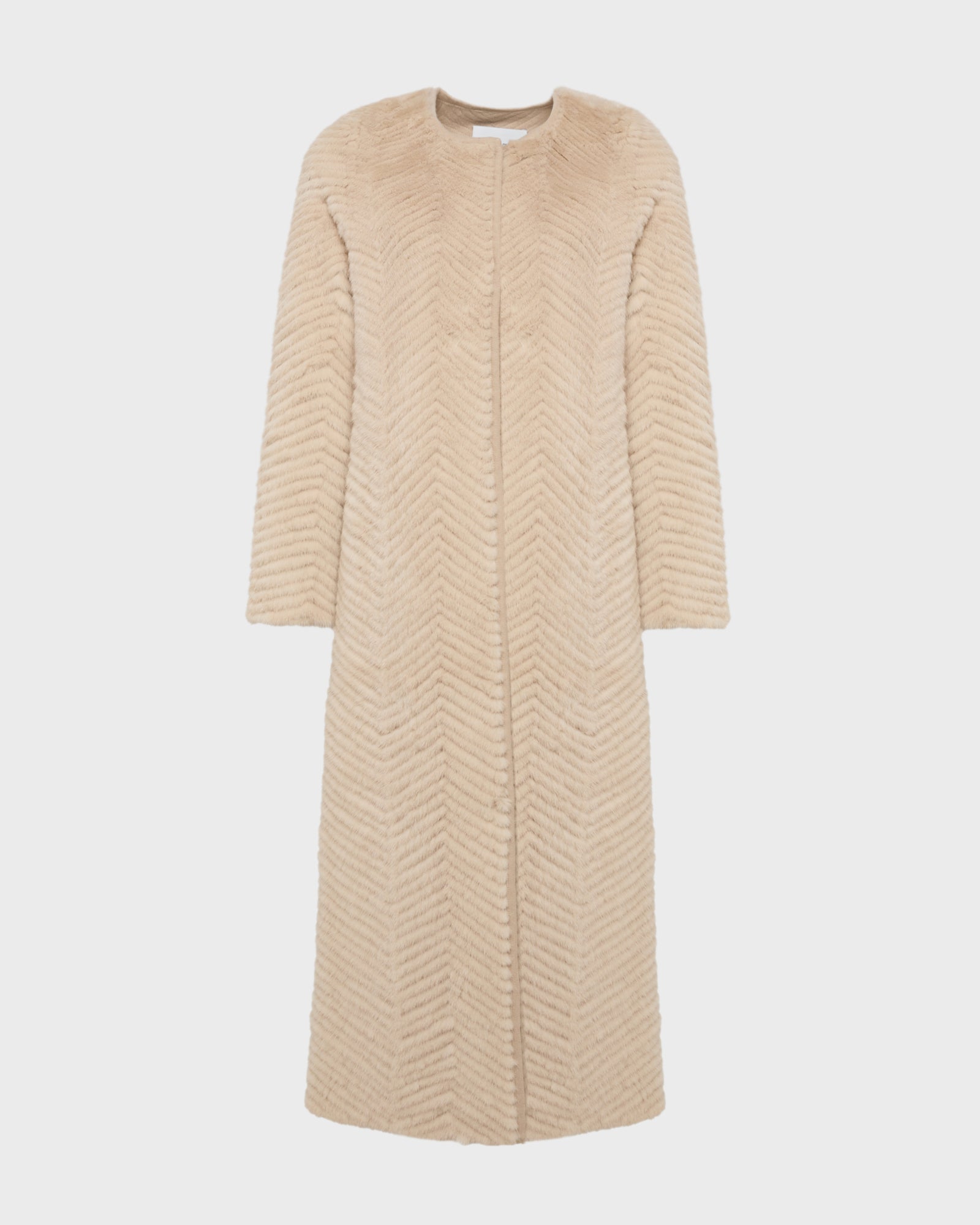 Long coat in Merino knit and mink fur -Yves Salomon
