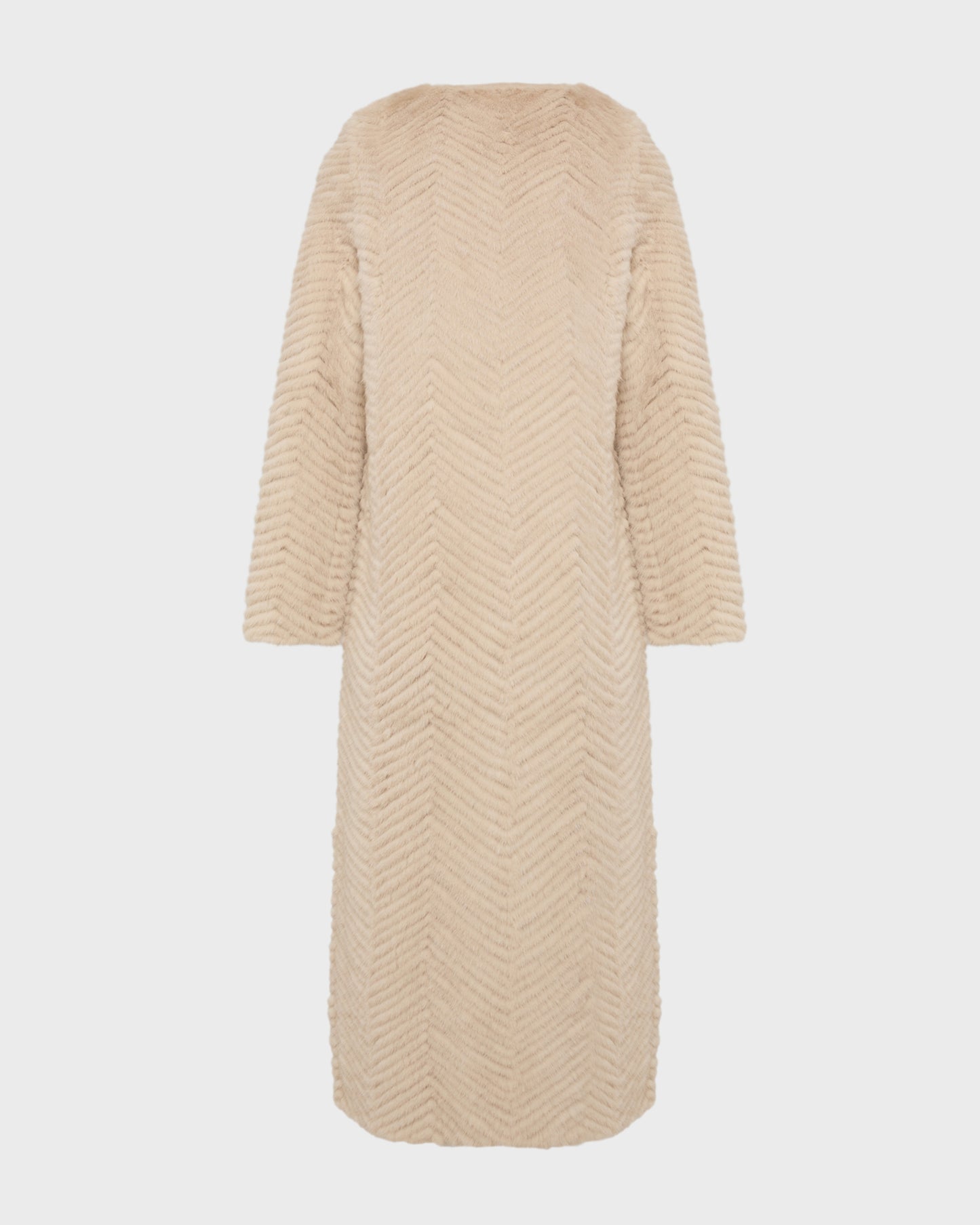 Long coat in Merino knit and mink fur -Yves Salomon