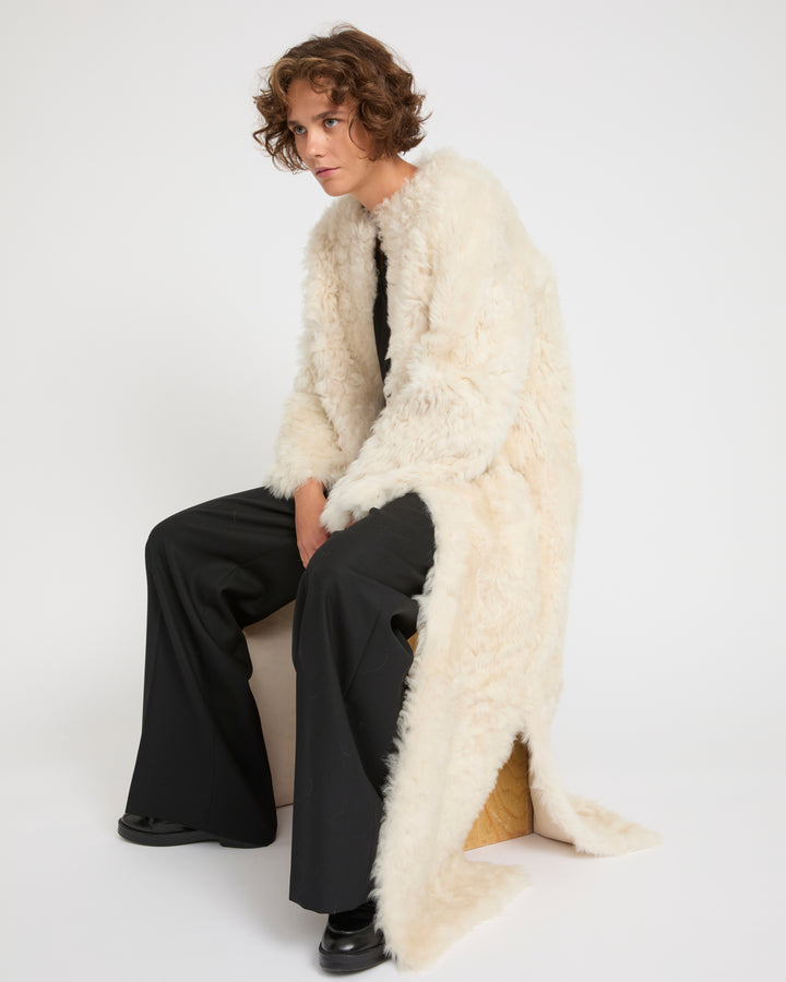 Extra long Toscana lambskin shearling coat -Yves Salomon